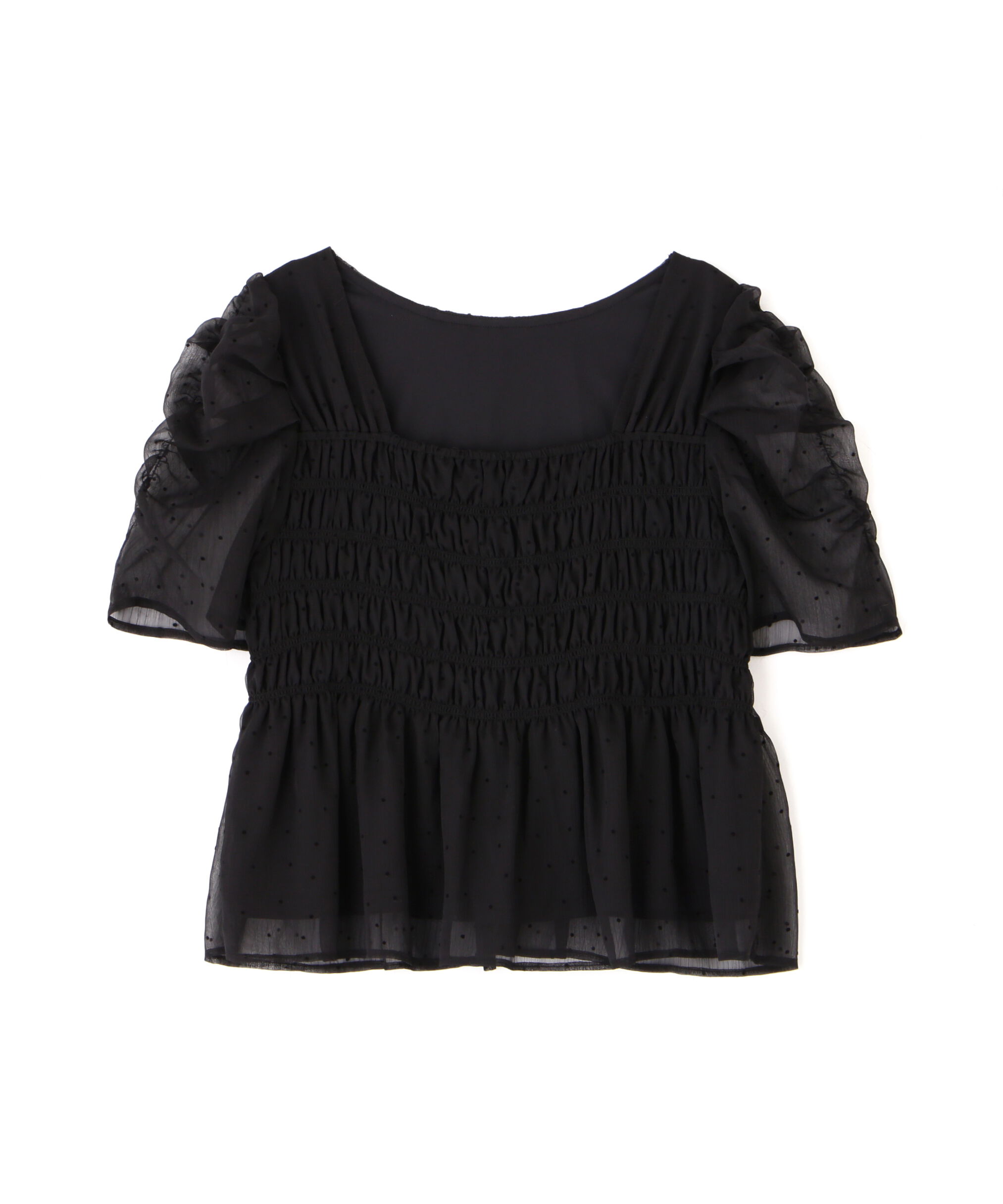  「フロッキードットシャーリングペプラムブラウス」|シャツ・ブラウス|