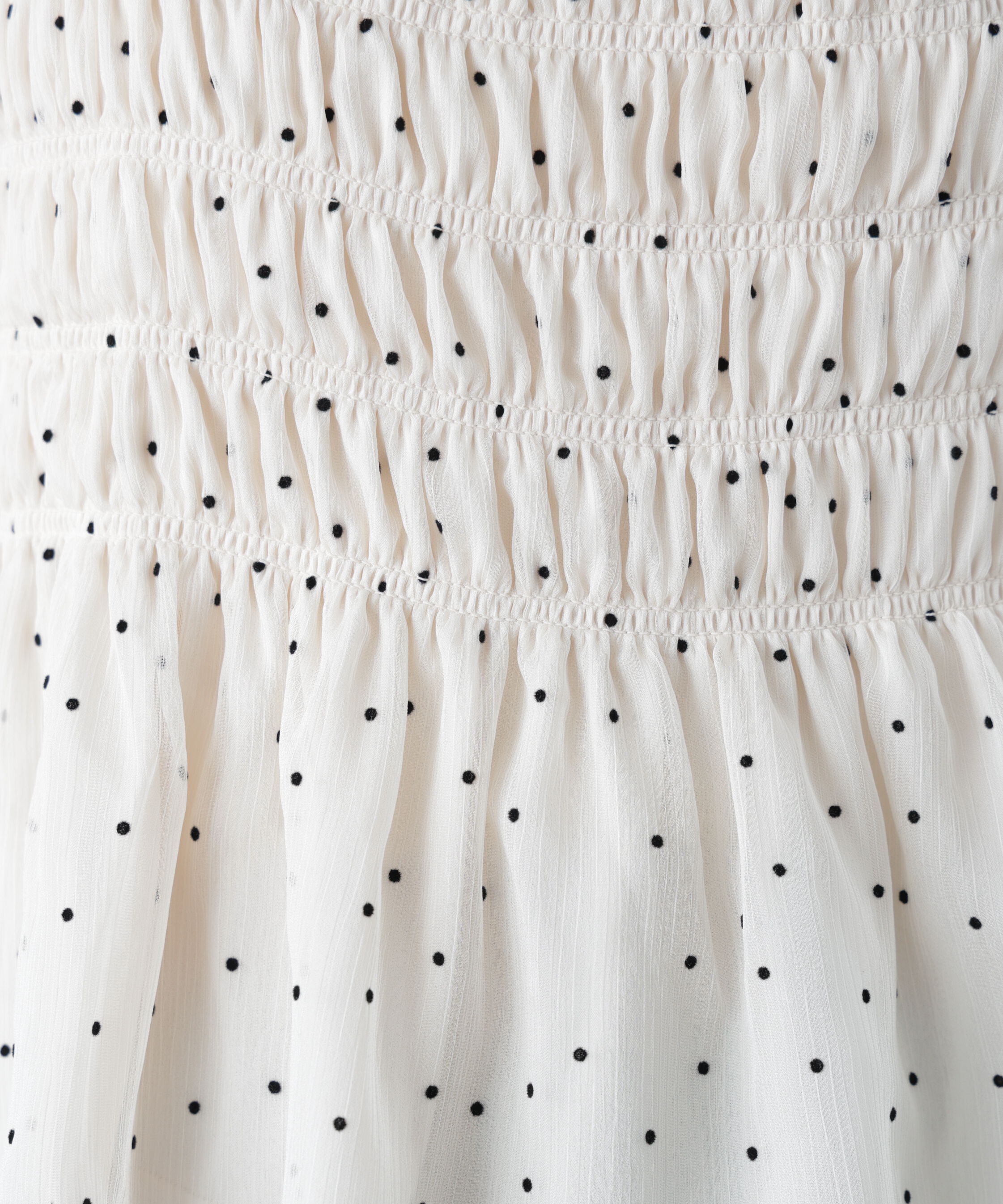  「フロッキードットシャーリングペプラムブラウス」|シャツ・ブラウス|