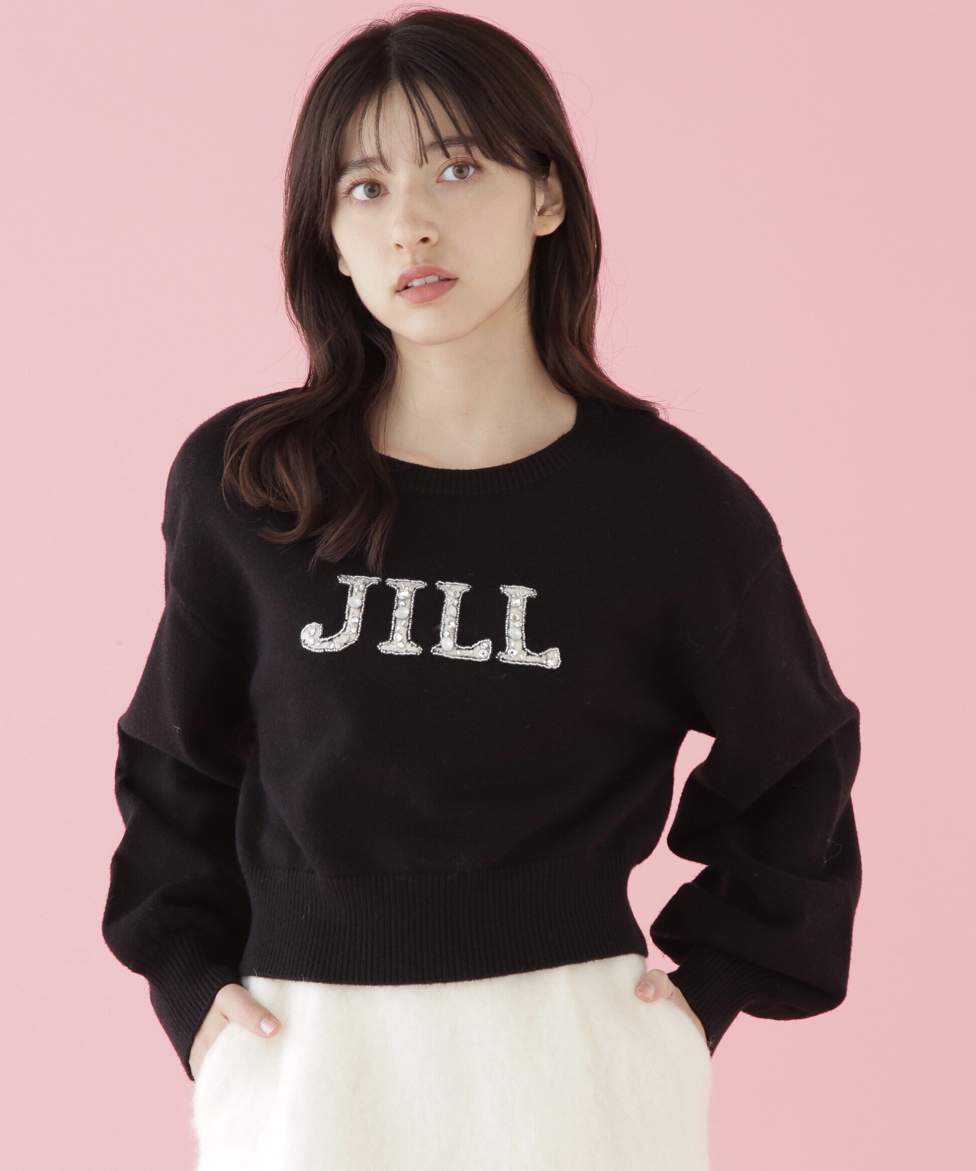  「クリスタルビジューロゴニット」|ニット・セーター|