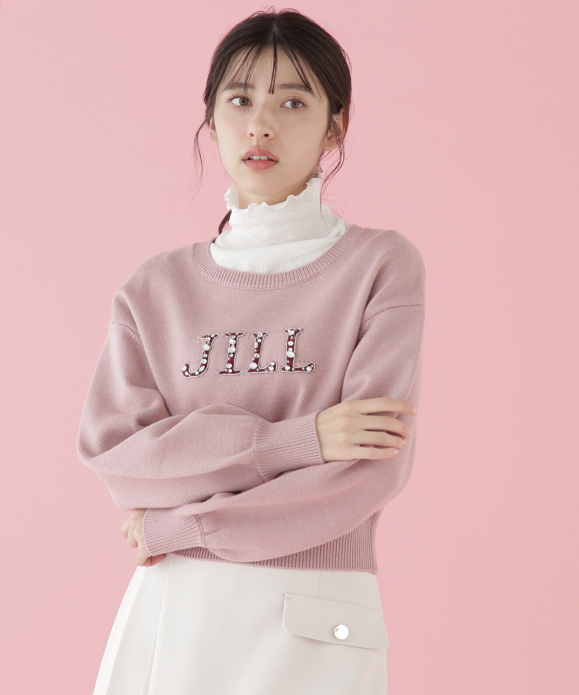  「クリスタルビジューロゴニット」|ニット・セーター|