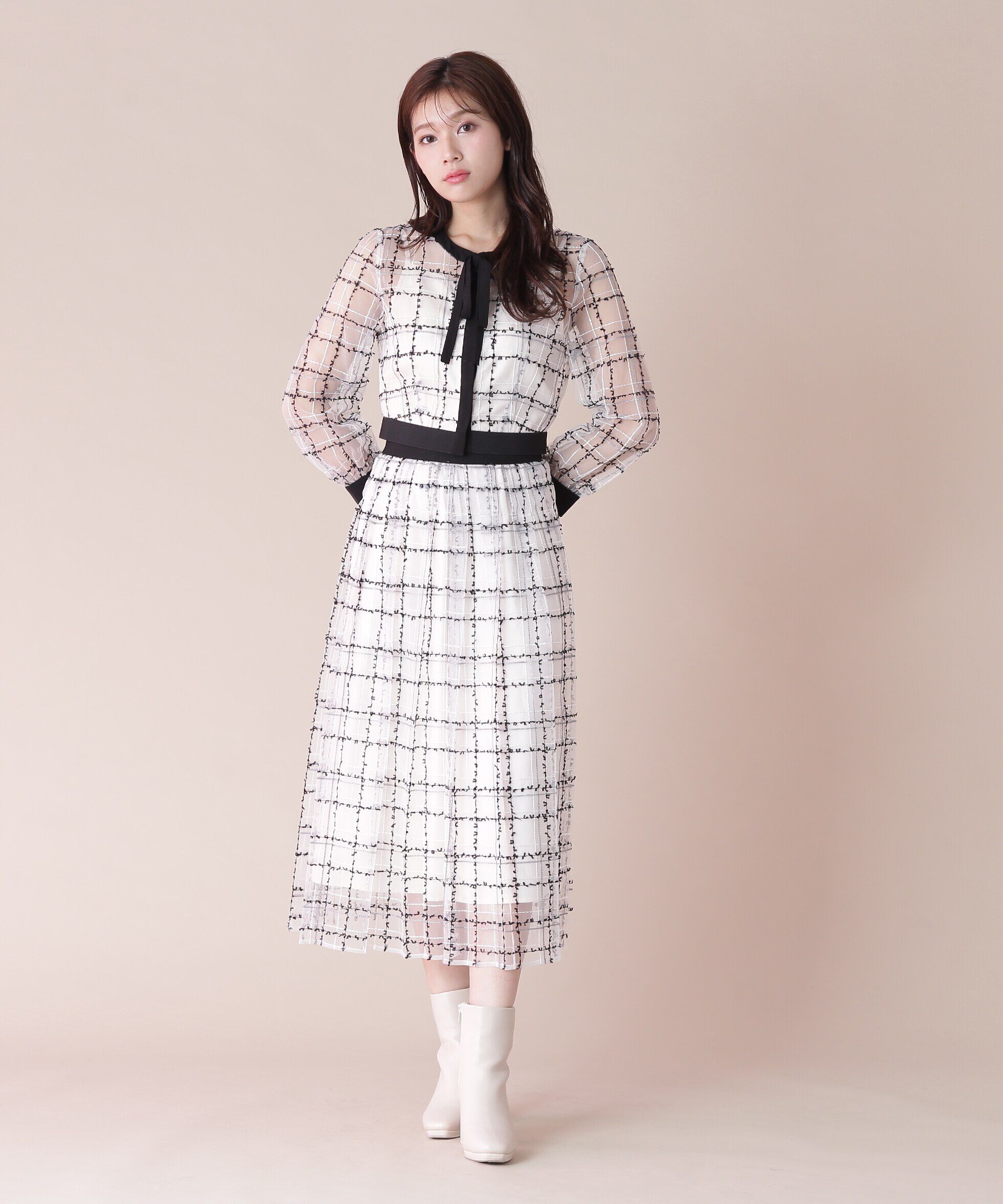  「シアーチェックタックスカート」|スカート|