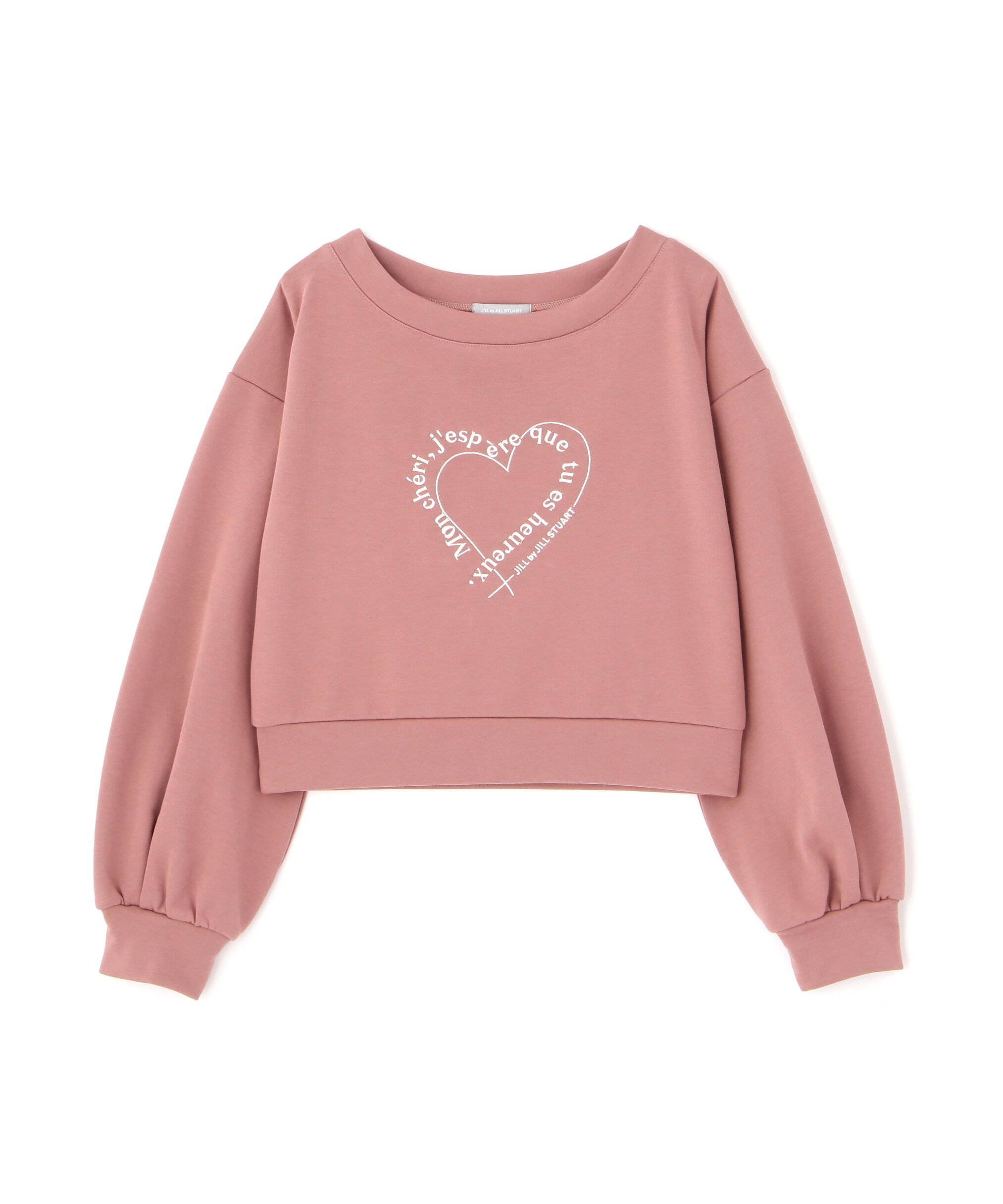  「メッセージハートオフショル裏毛プルオーバー」|Tシャツ・カットソー|