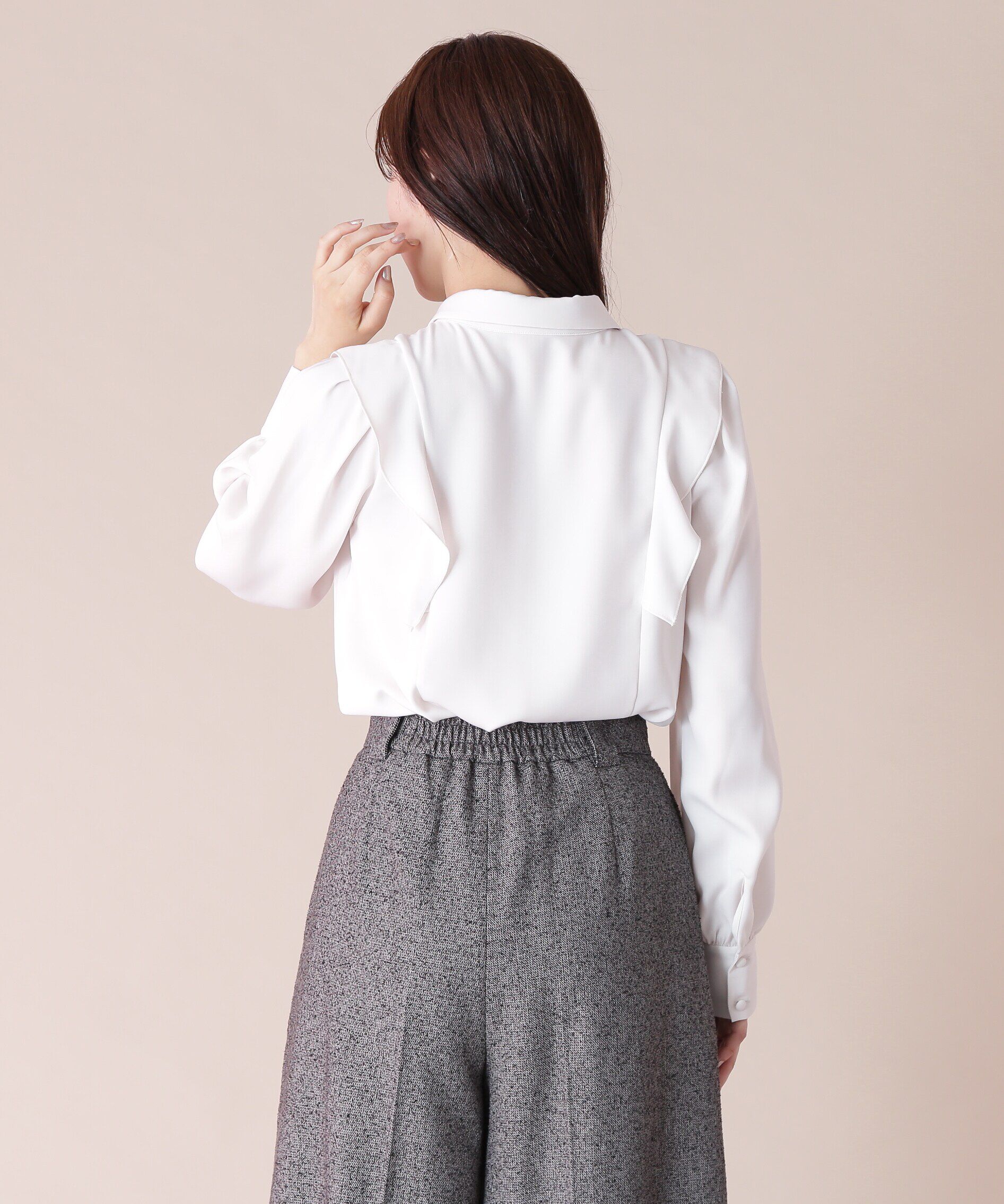  「リボン付きピンタックブラウス」|シャツ・ブラウス|