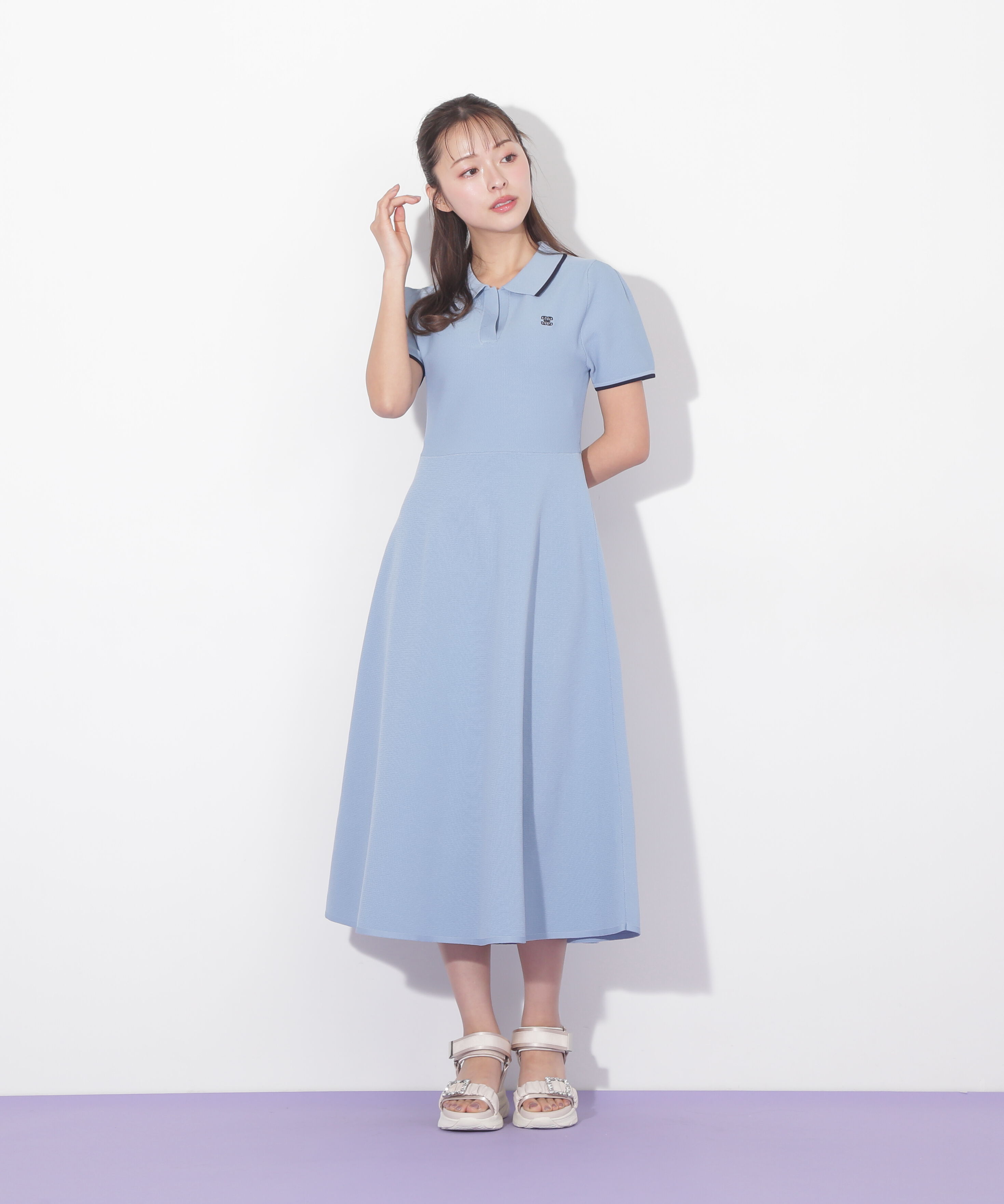  「半袖ポロシャツワンピース」|ワンピース|