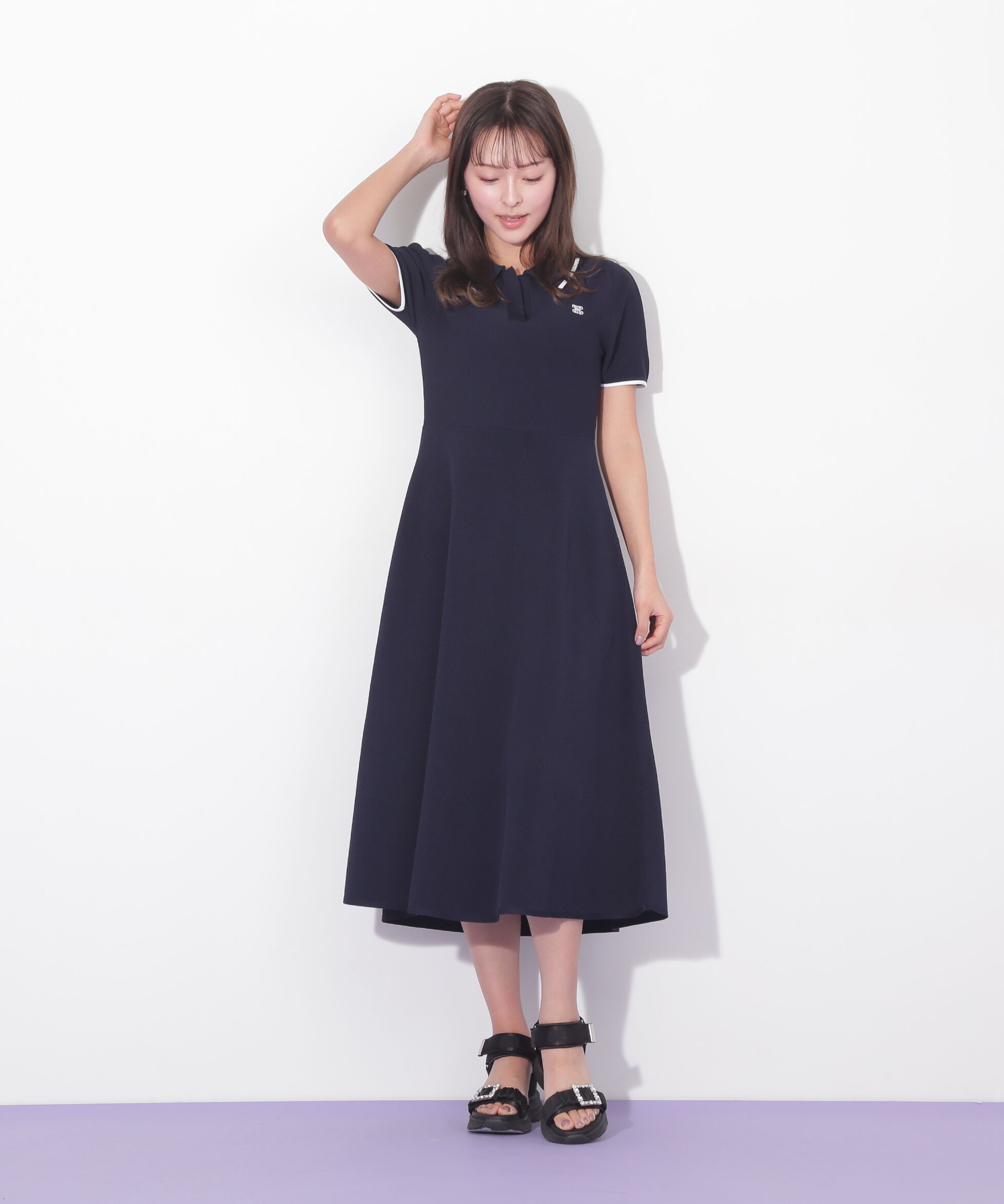  「半袖ポロシャツワンピース」|ワンピース|