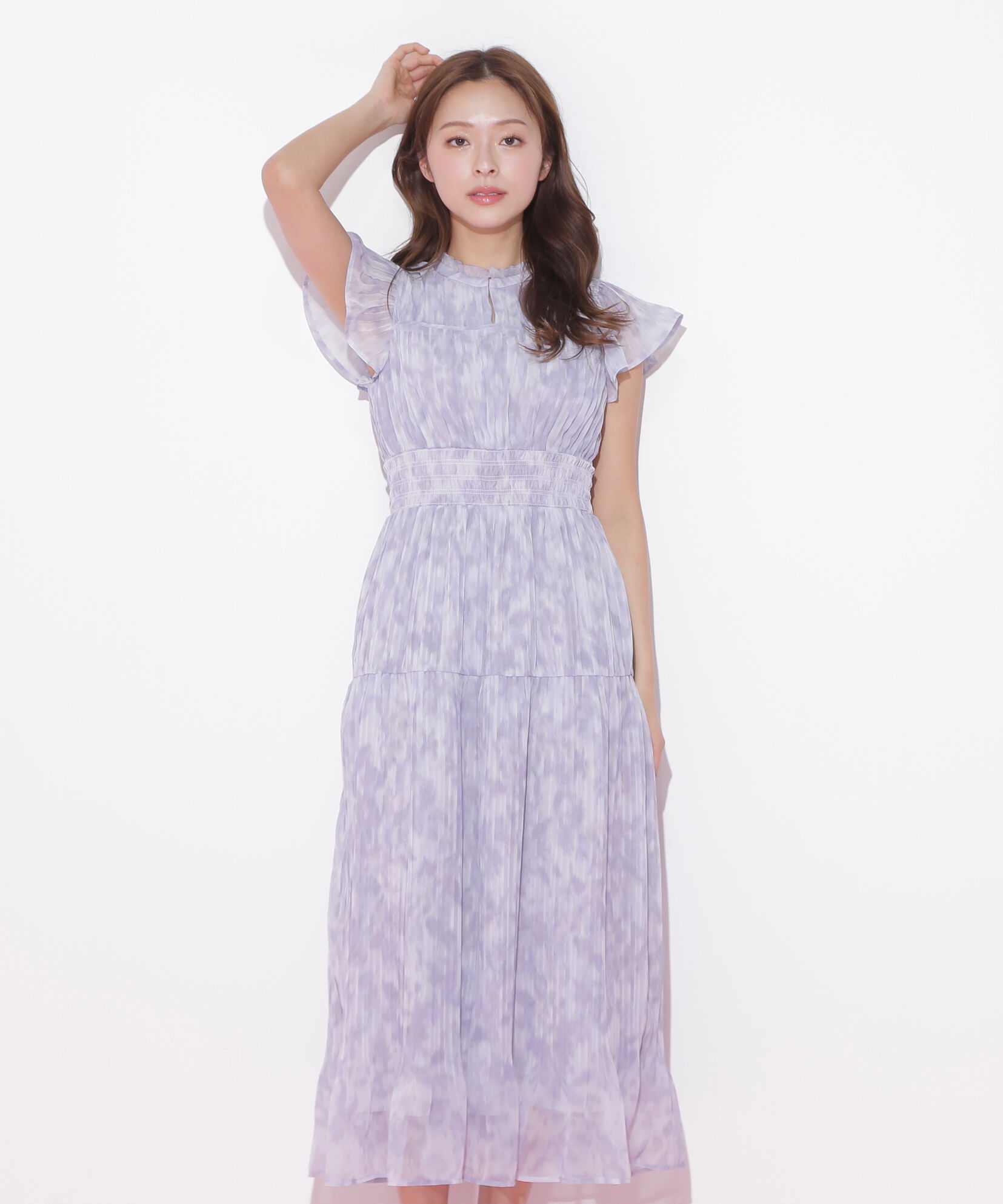  「スリットネックプリーツワンピース」|ワンピース|