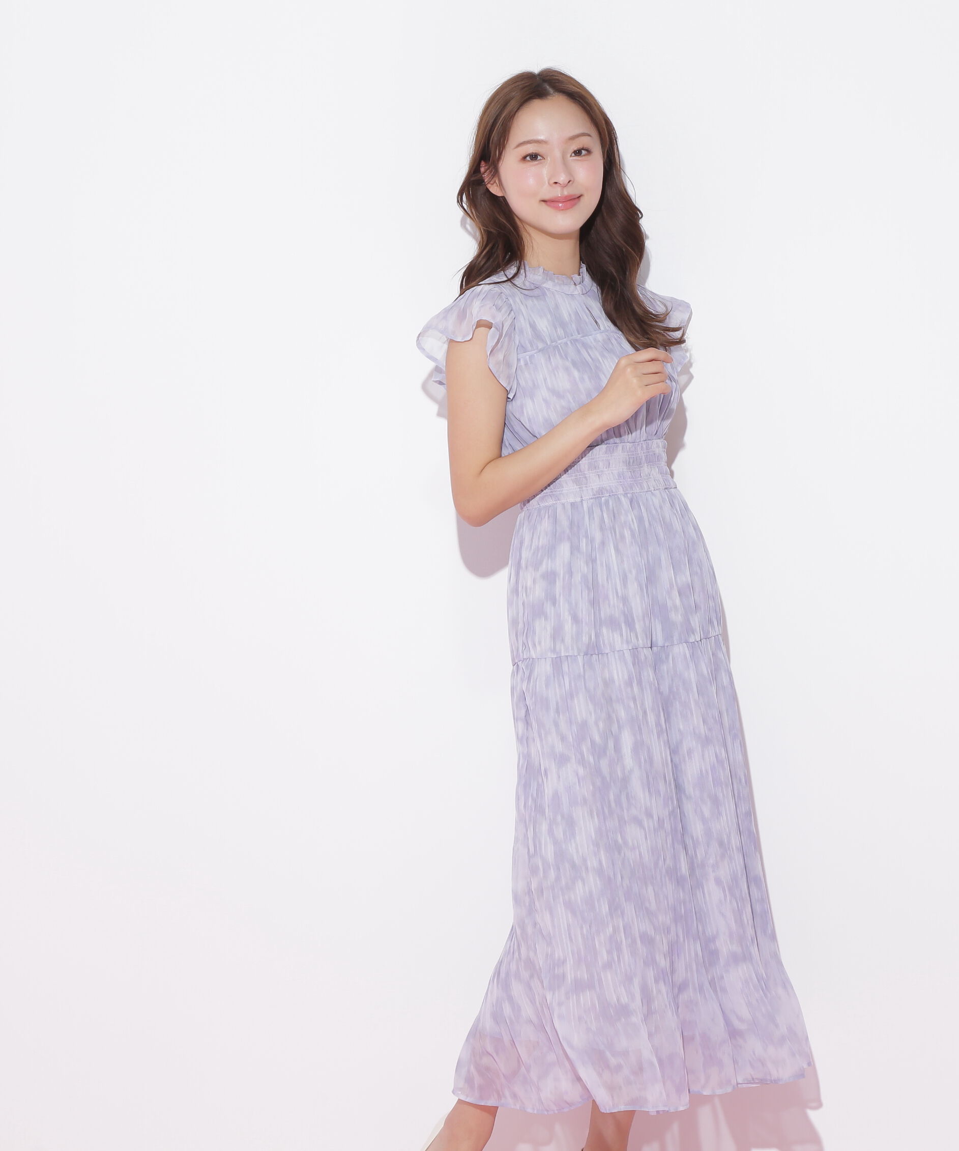  「スリットネックプリーツワンピース」|ワンピース|