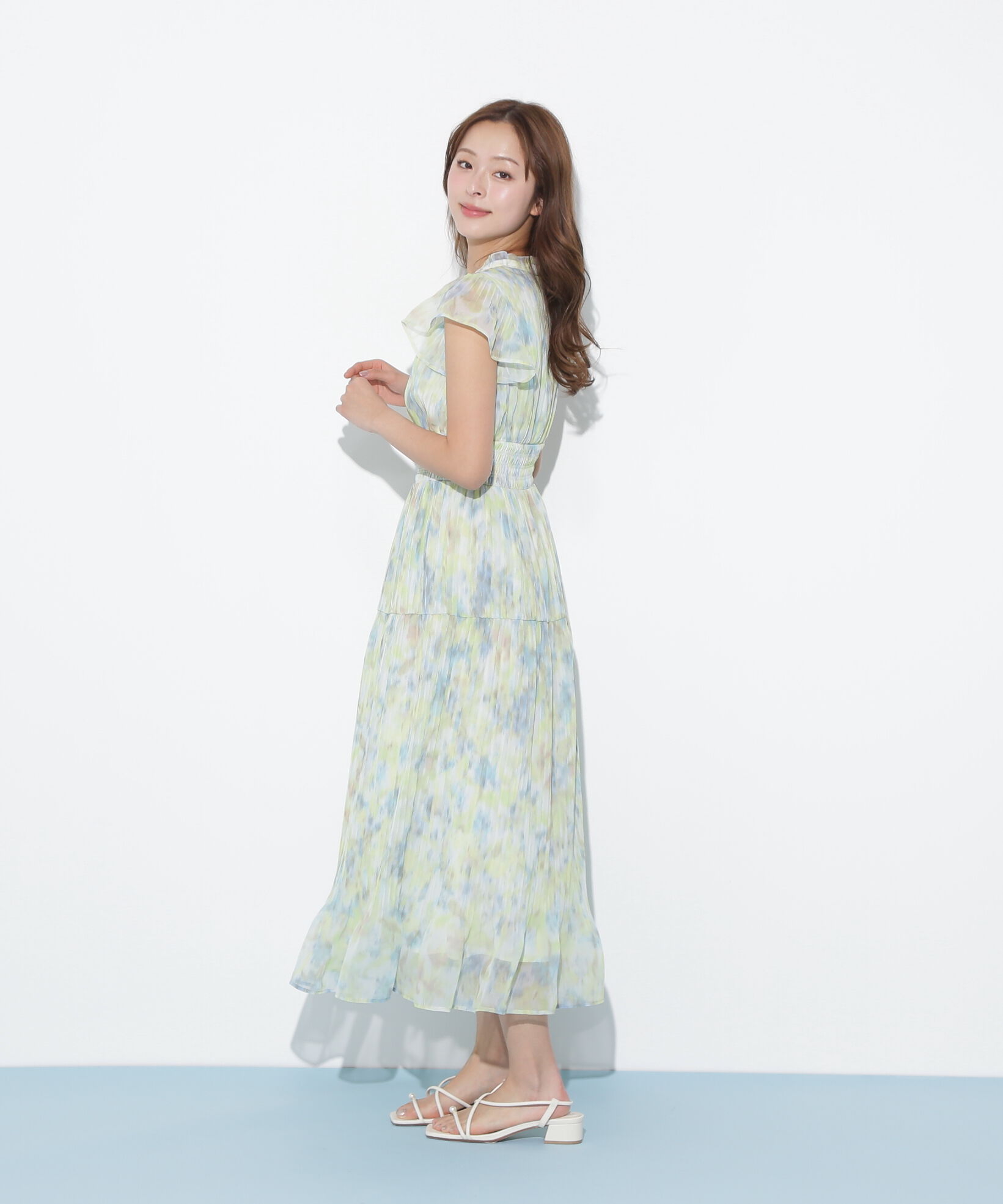  「スリットネックプリーツワンピース」|ワンピース|