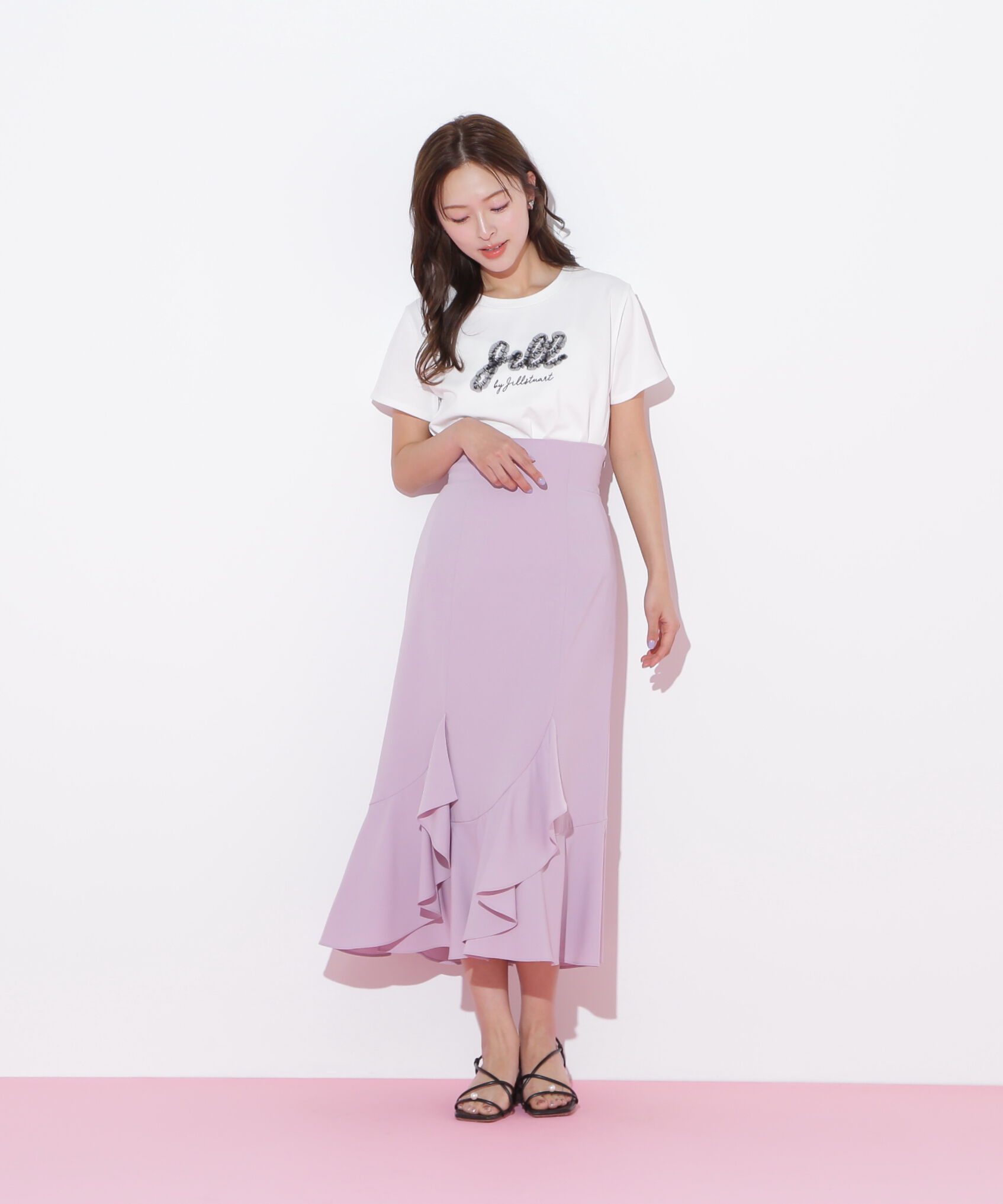  「チュールフリルロゴTシャツ」|Tシャツ・カットソー|