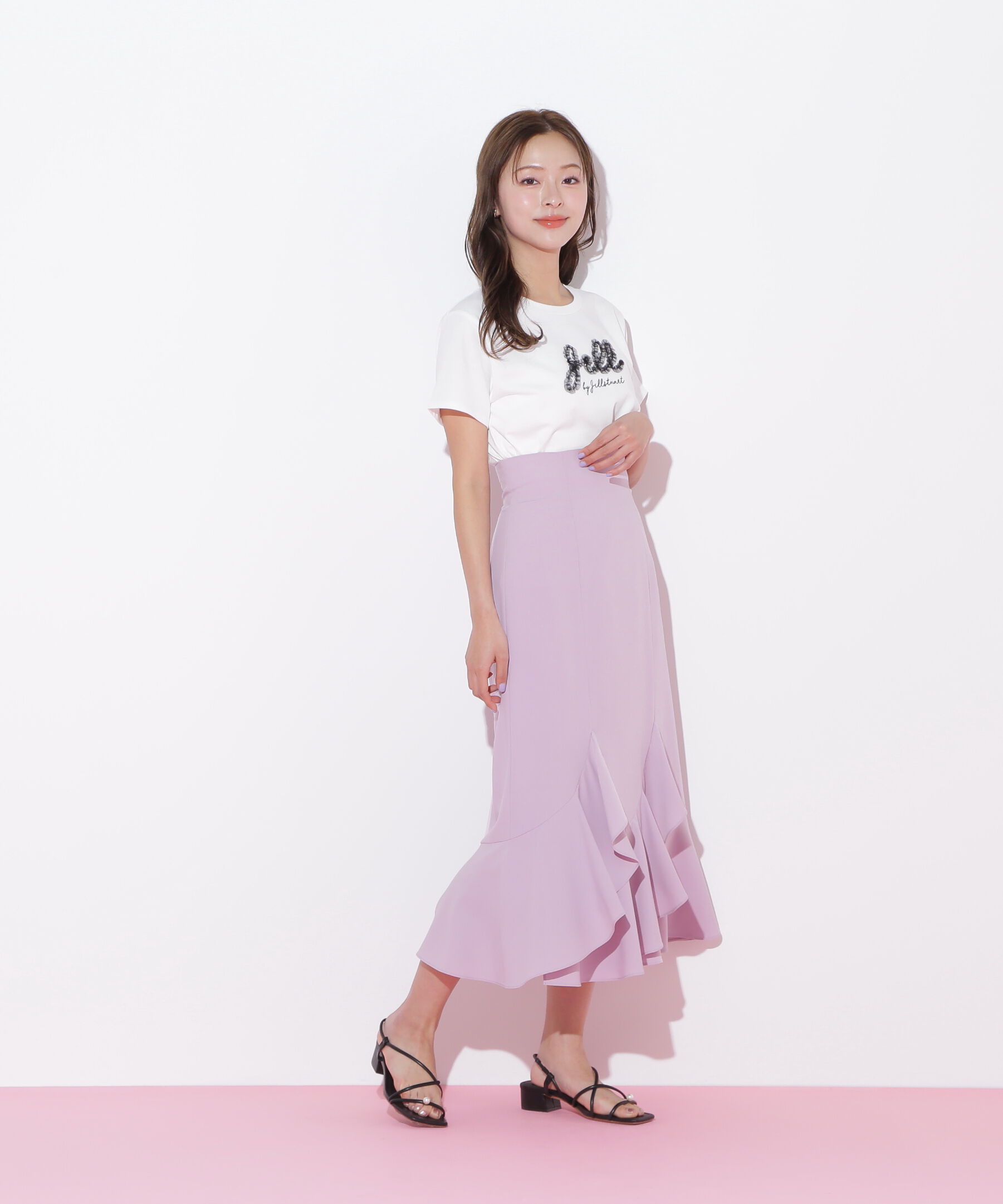  「チュールフリルロゴTシャツ」|Tシャツ・カットソー|