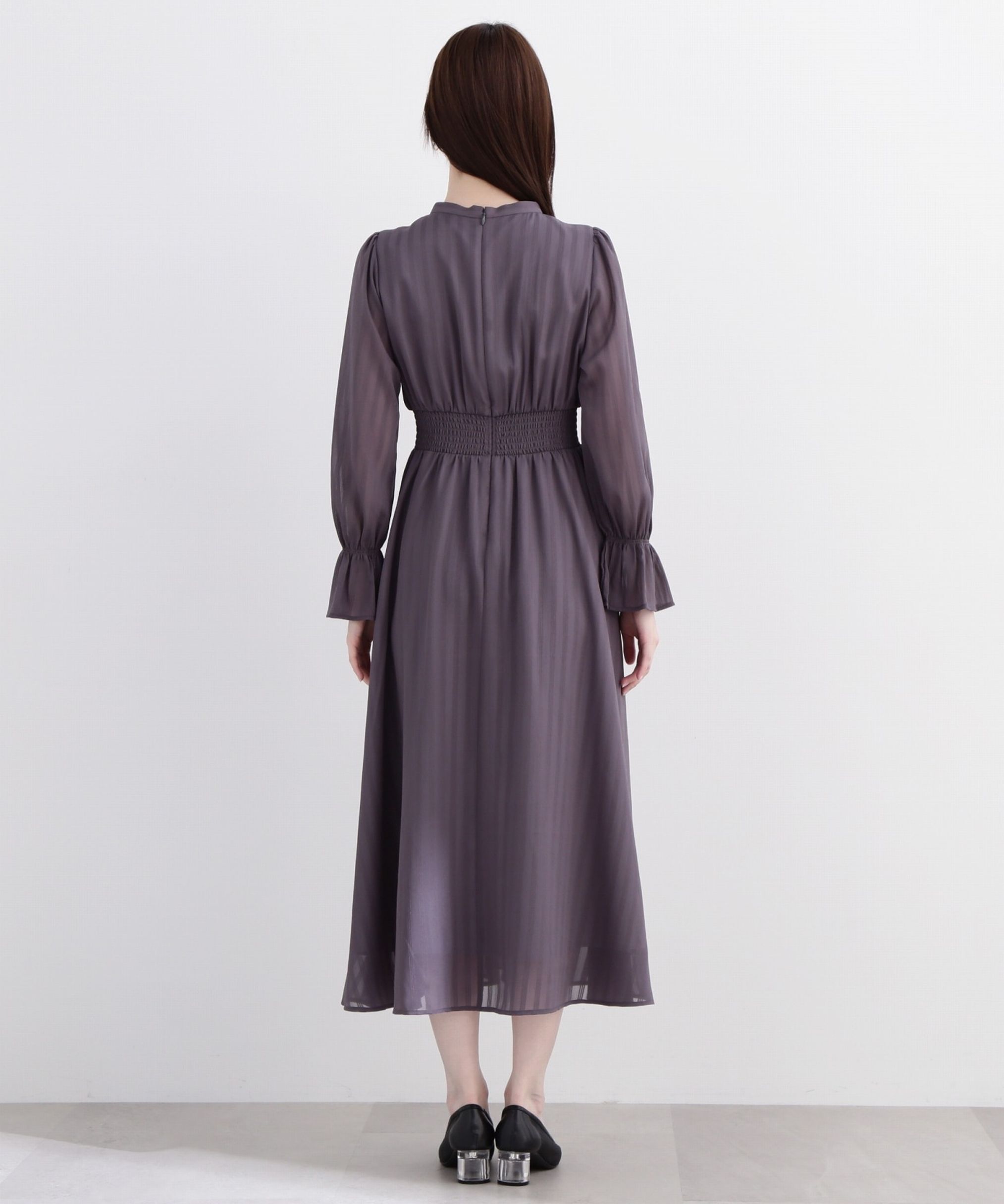 PROPORTION BODY DRESSING「《EDIT COLOGNE》シアーストライプマキシワンピース WEB限定 24SS」|ワンピース|