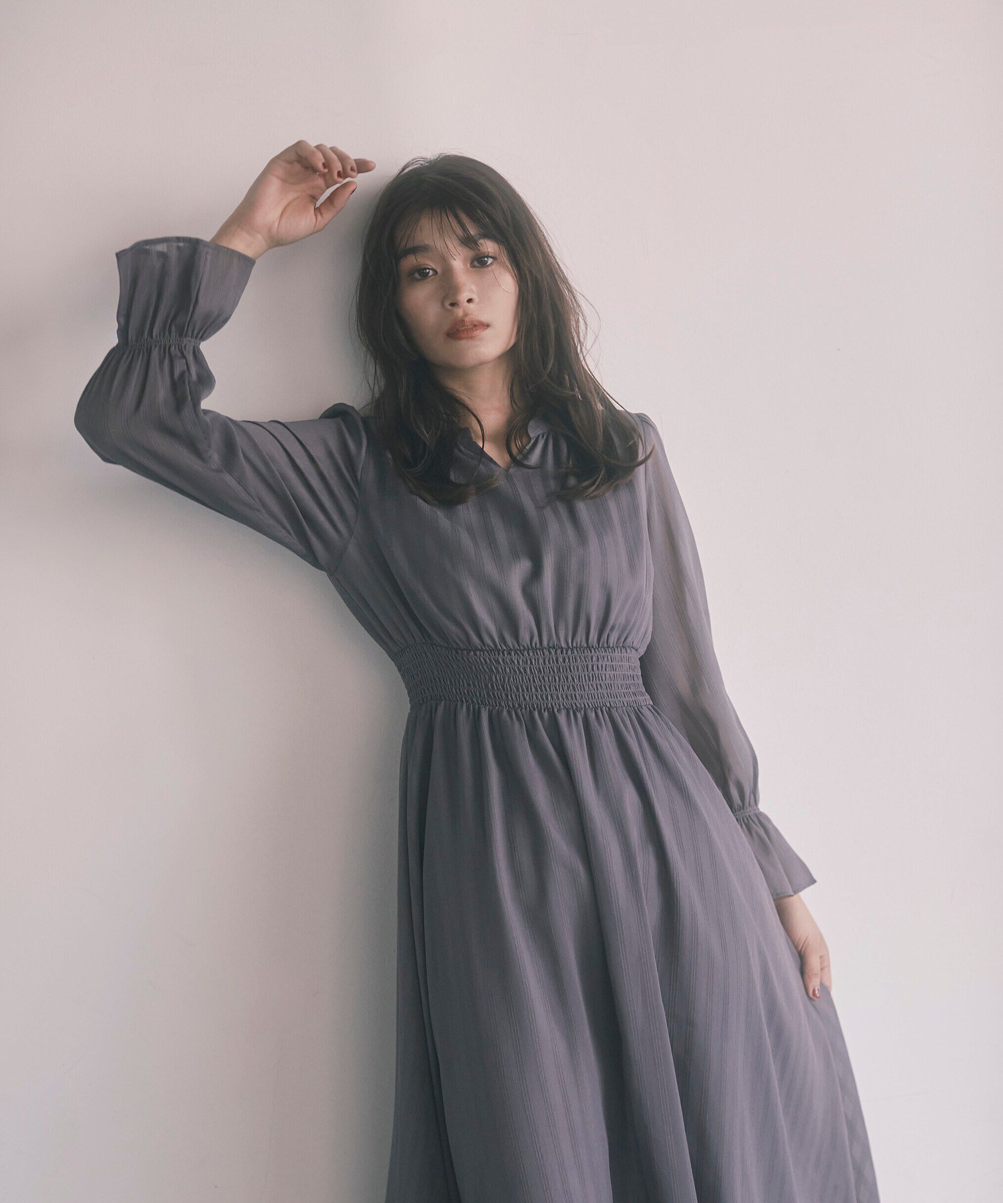 PROPORTION BODY DRESSING「《EDIT COLOGNE》シアーストライプマキシワンピース WEB限定 24SS」|ワンピース|