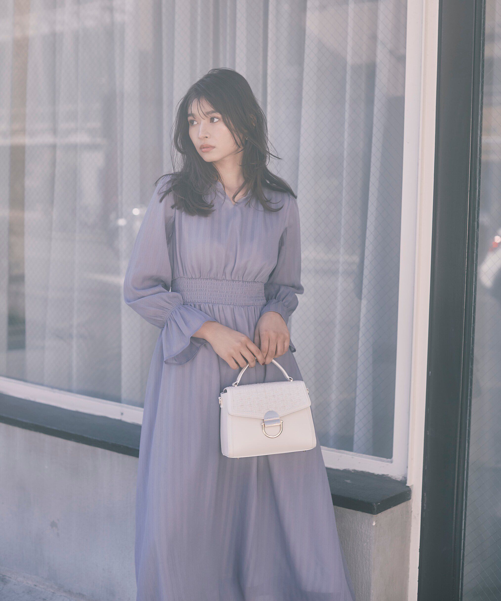 PROPORTION BODY DRESSING「《EDIT COLOGNE》シアーストライプマキシワンピース WEB限定 24SS」|ワンピース|