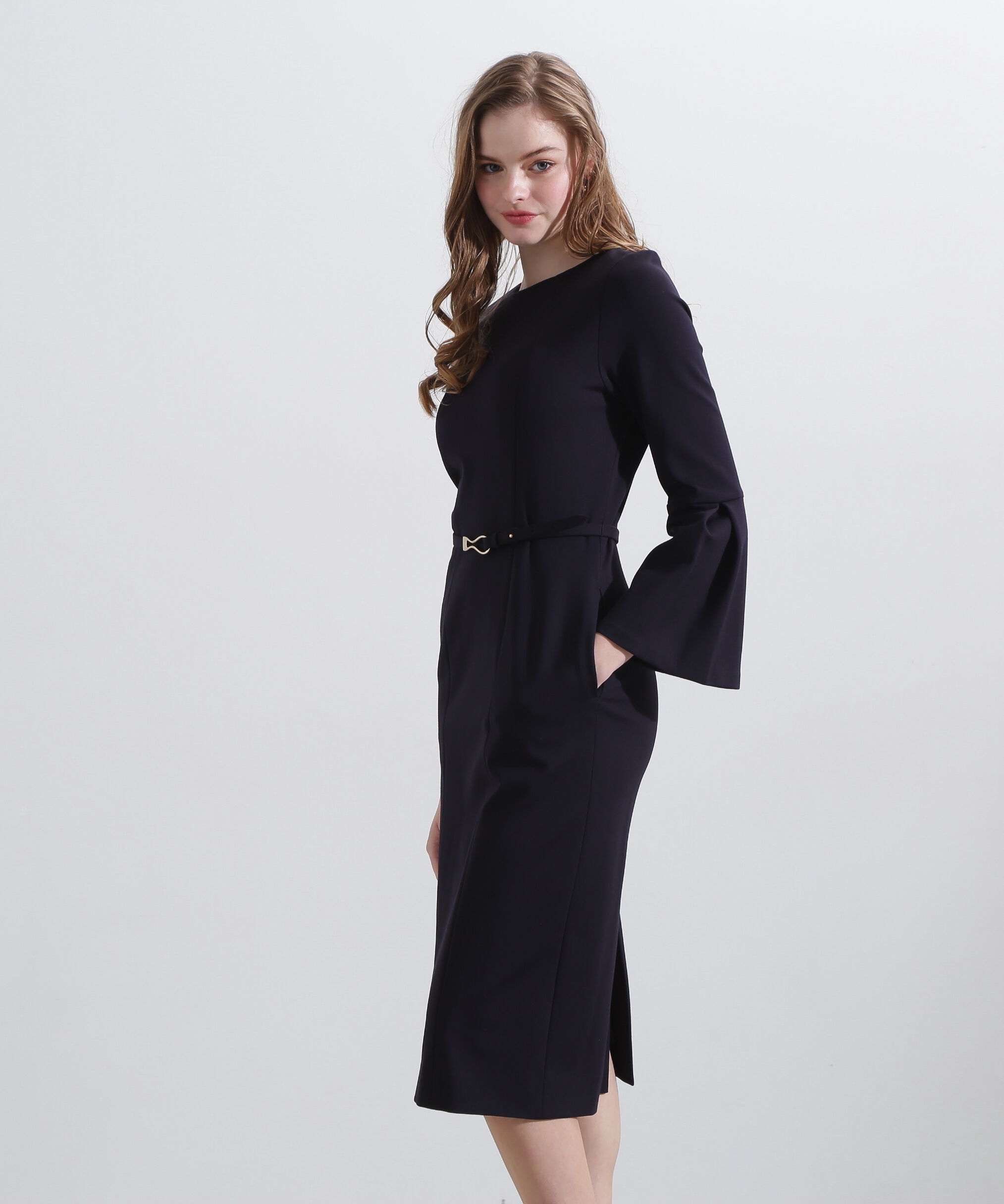  「◆ベルスリーブベルト付きワンピース」|ワンピース|