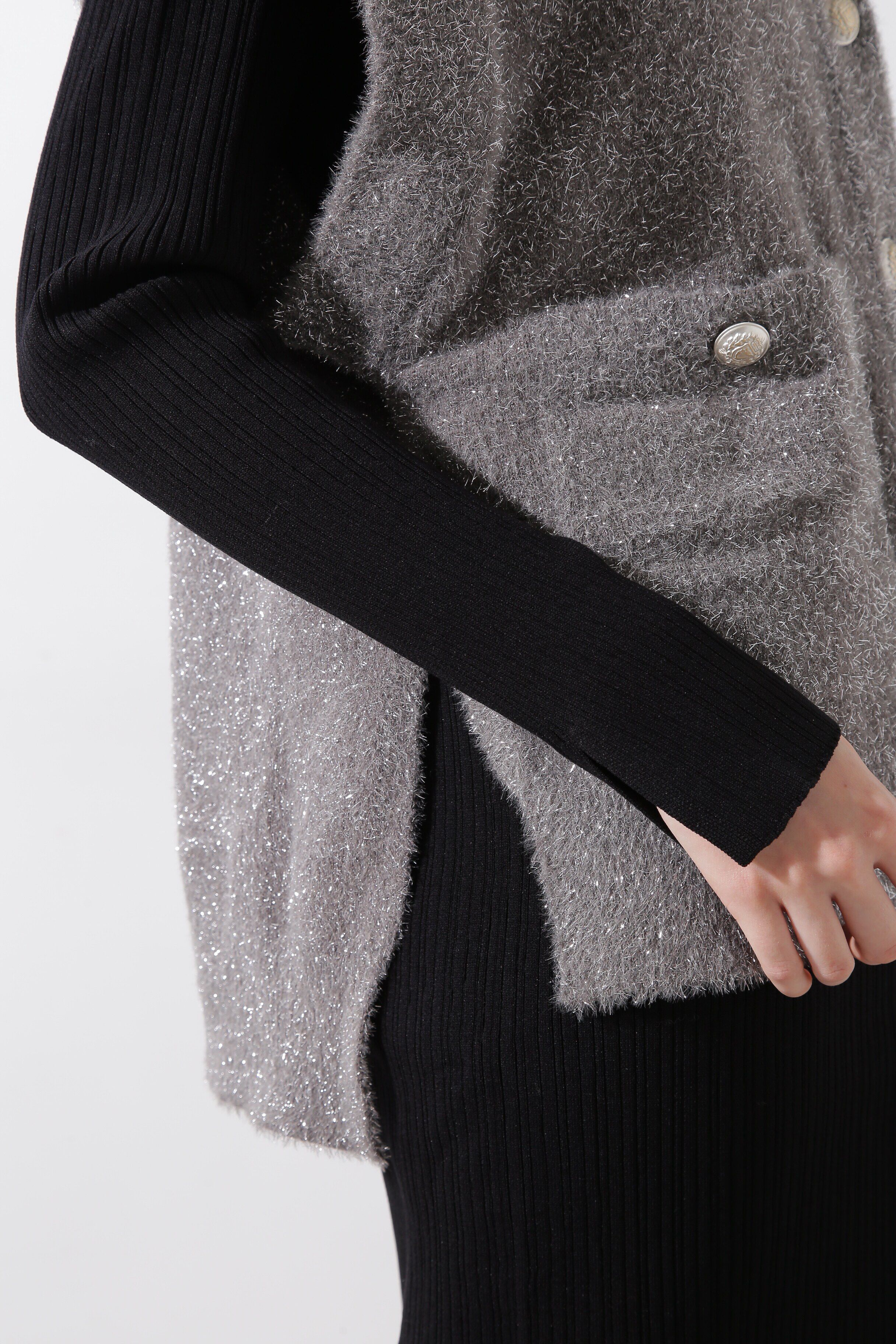  「ラメジレ付きニットワンピース」|ワンピース|