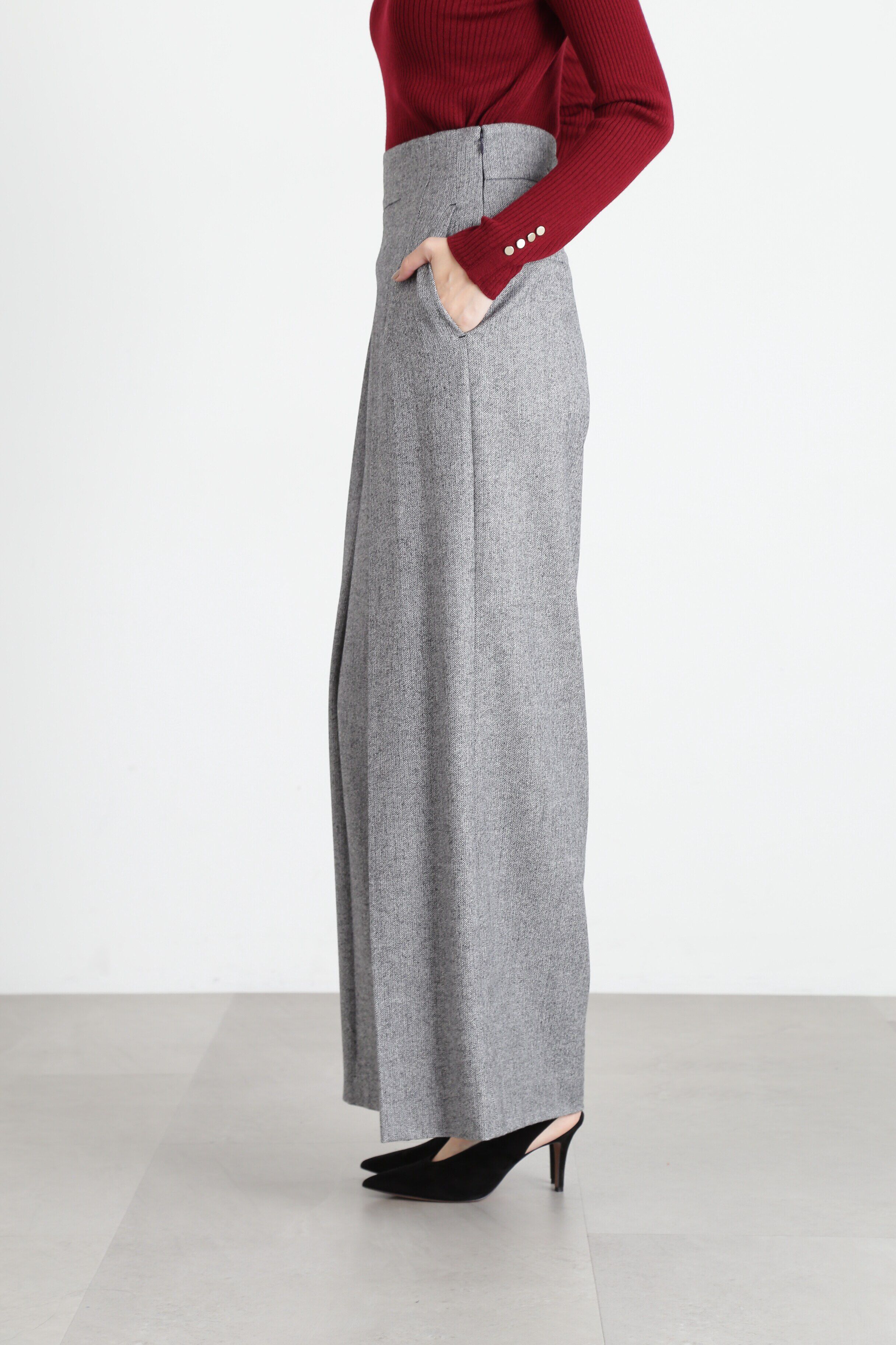  「へリンボーンタックワイドパンツ」|その他|