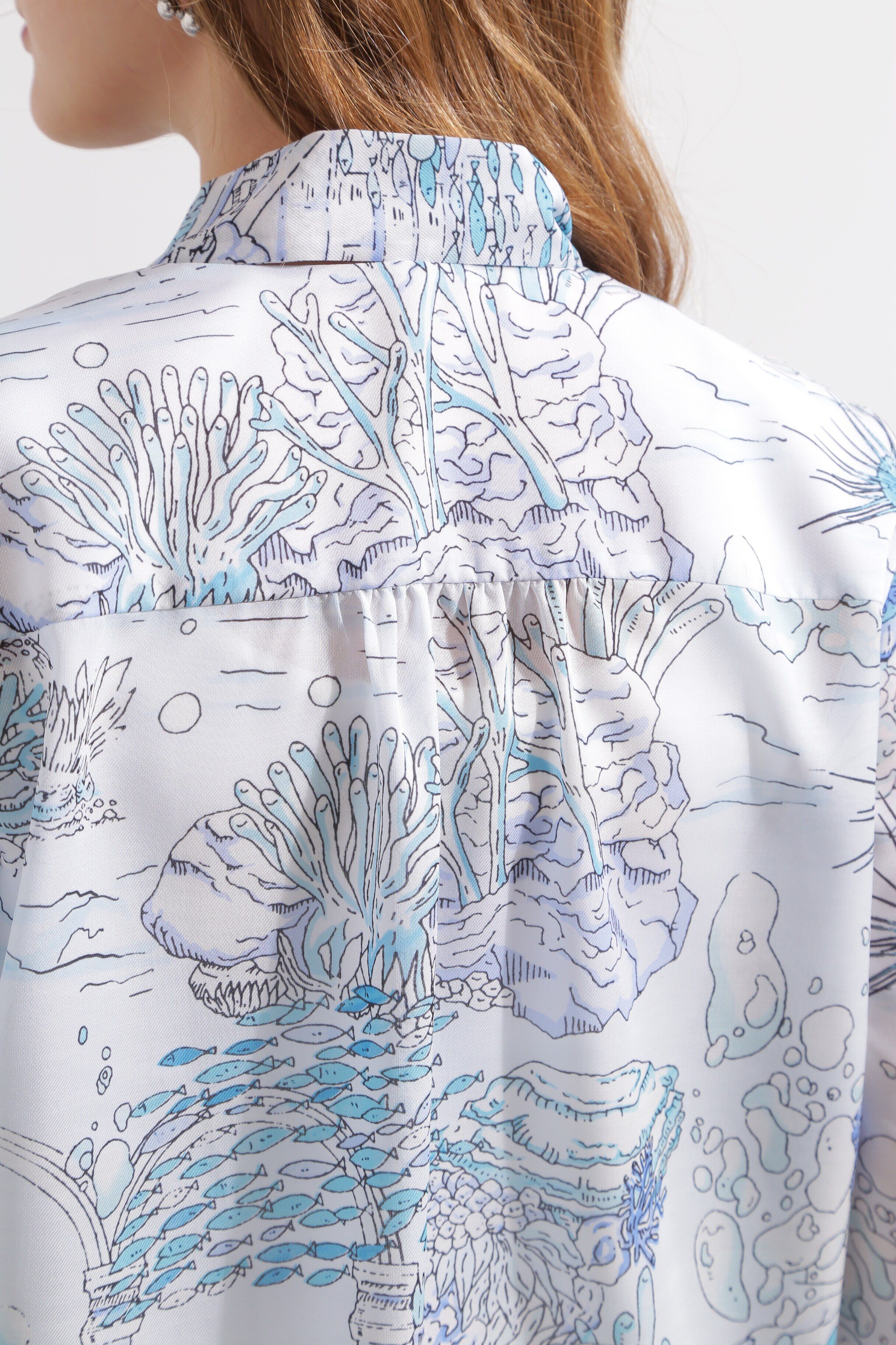  「◆ノーティカルプリントブラウス」|シャツ・ブラウス|