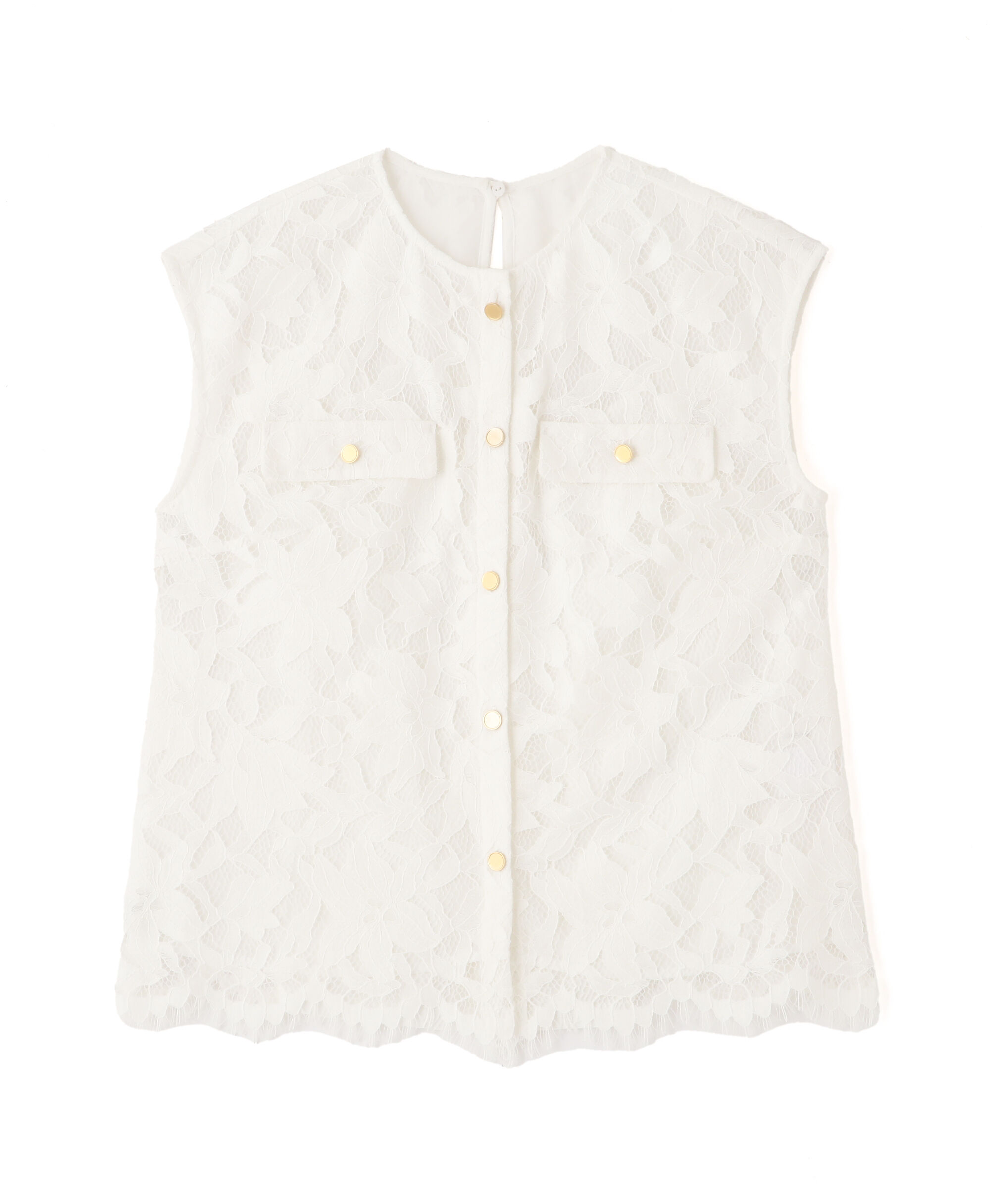  「◆フラップポケットレースブラウス」|シャツ・ブラウス|