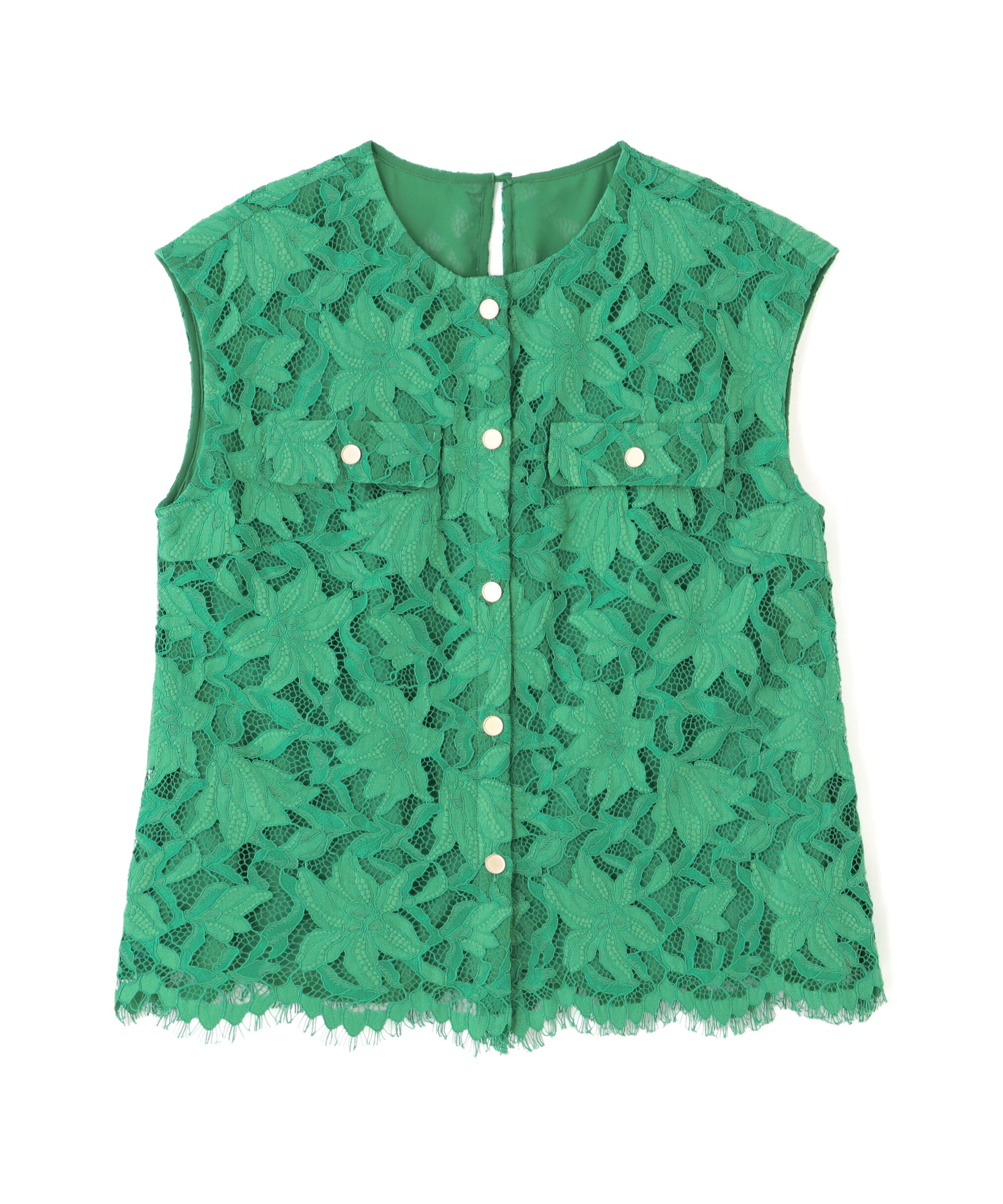  「◆フラップポケットレースブラウス」|シャツ・ブラウス|