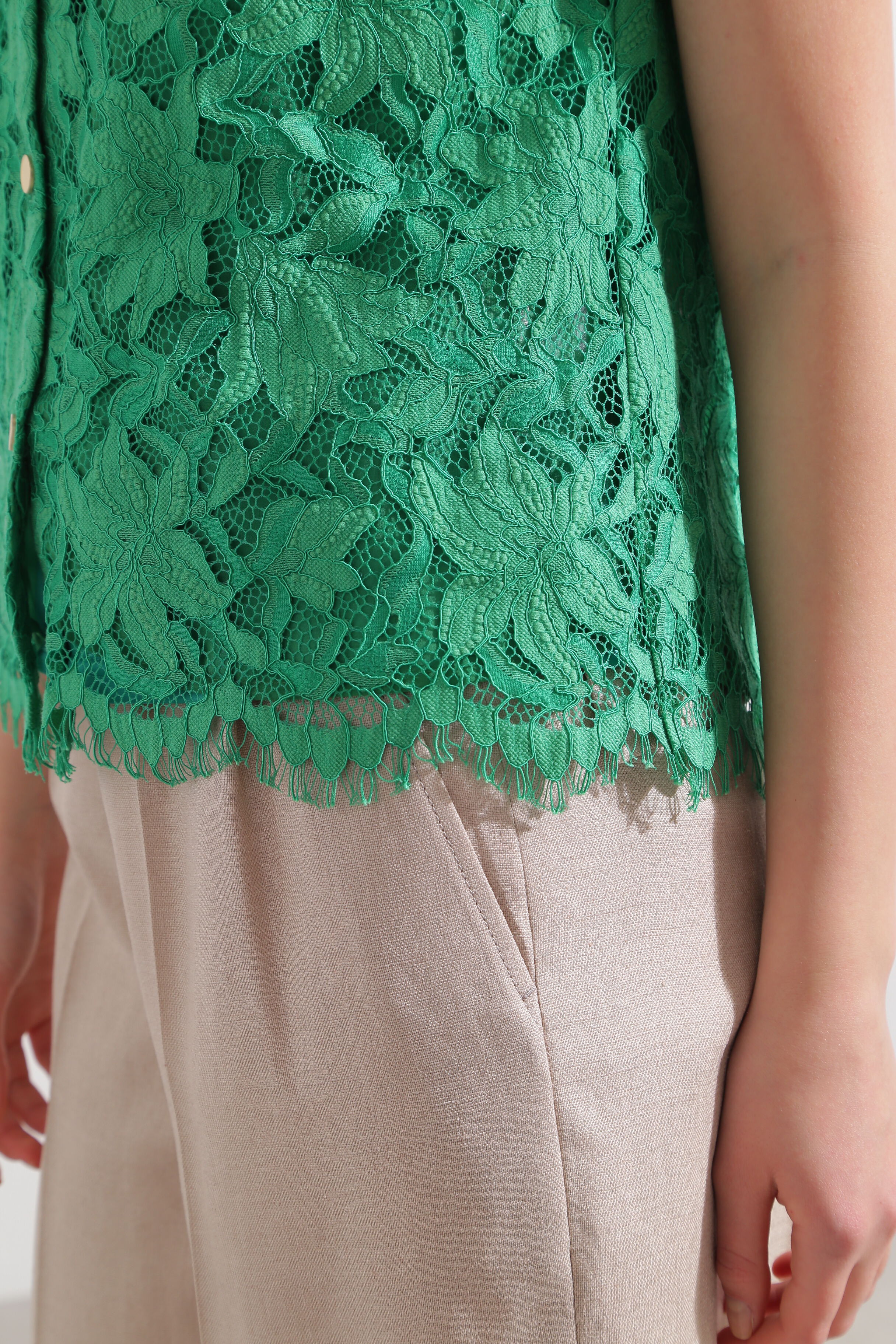  「◆フラップポケットレースブラウス」|シャツ・ブラウス|