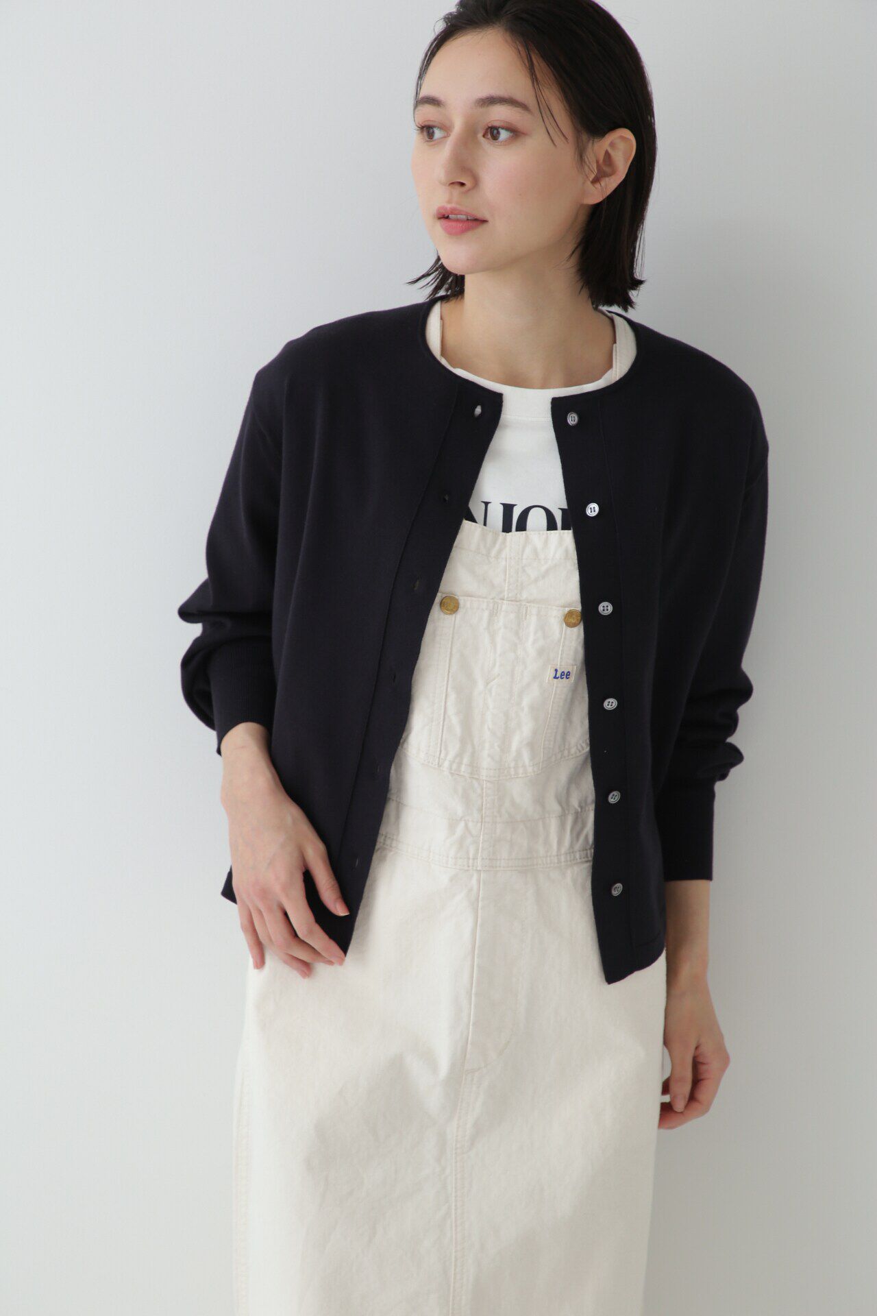  「◆コットンプレーティングカーディガン」|ニット・セーター|ブラック