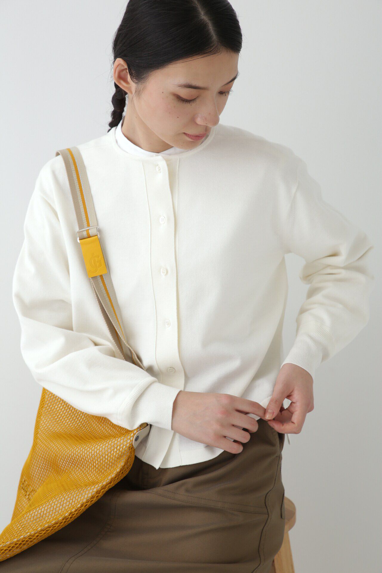  「◆コットンプレーティングカーディガン」|ニット・セーター|ホワイト