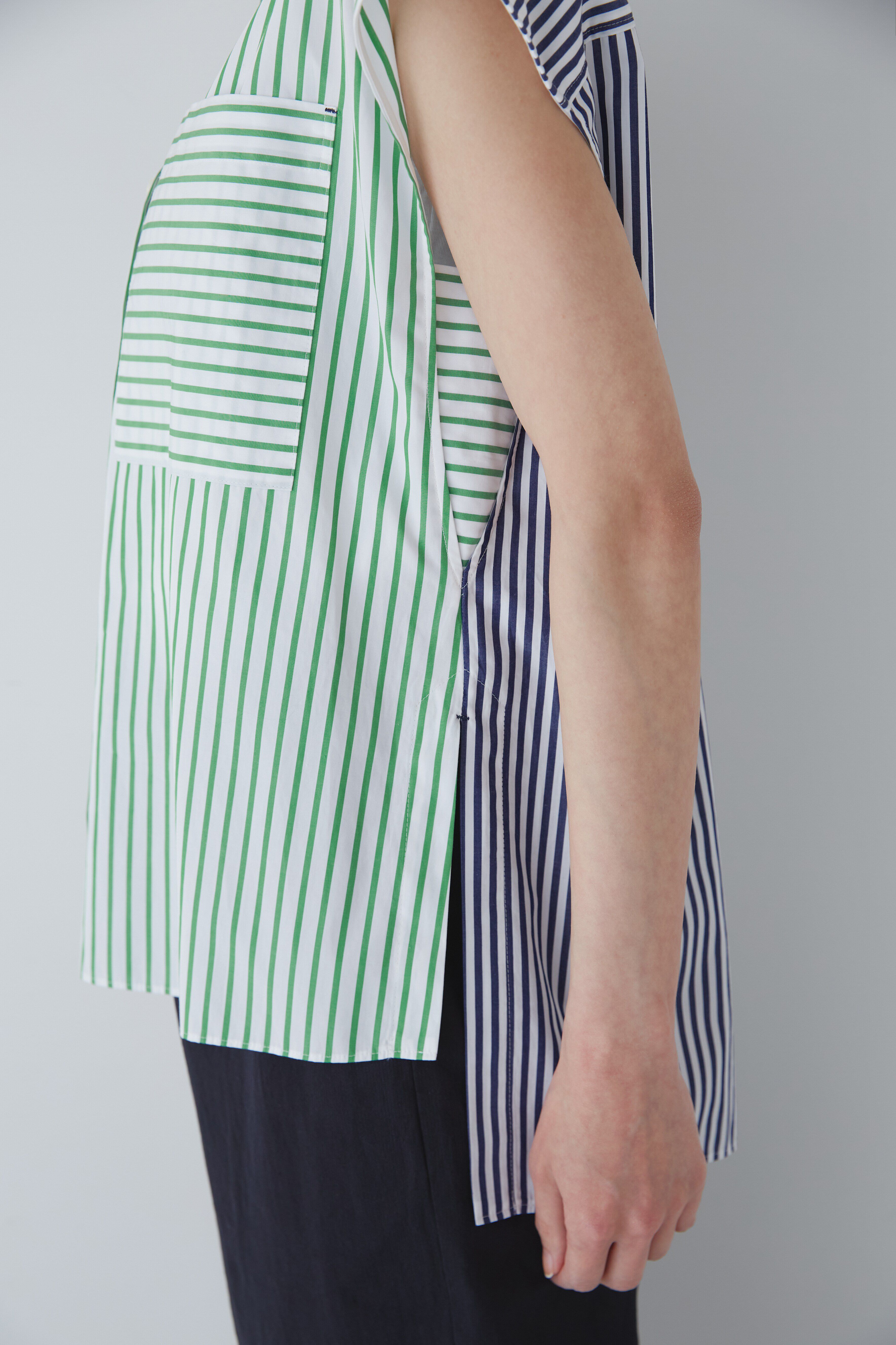  「◆バイカラーストライプブラウス」|シャツ・ブラウス|