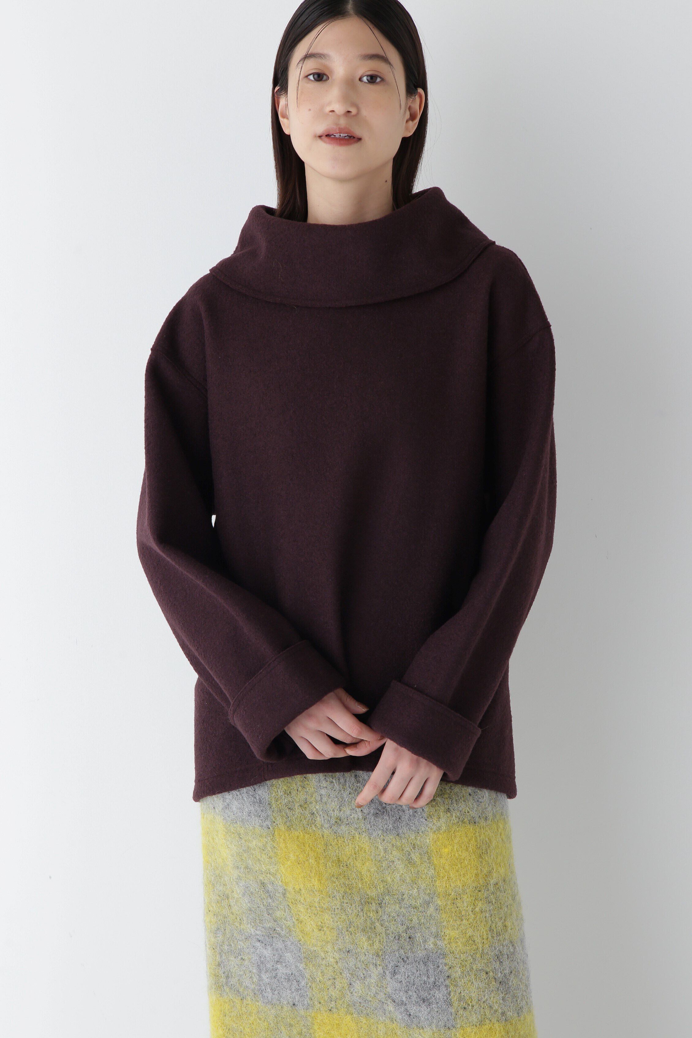  「◆ウールリング圧縮オフタートルオーバートップス」|Tシャツ・カットソー|ボルドー