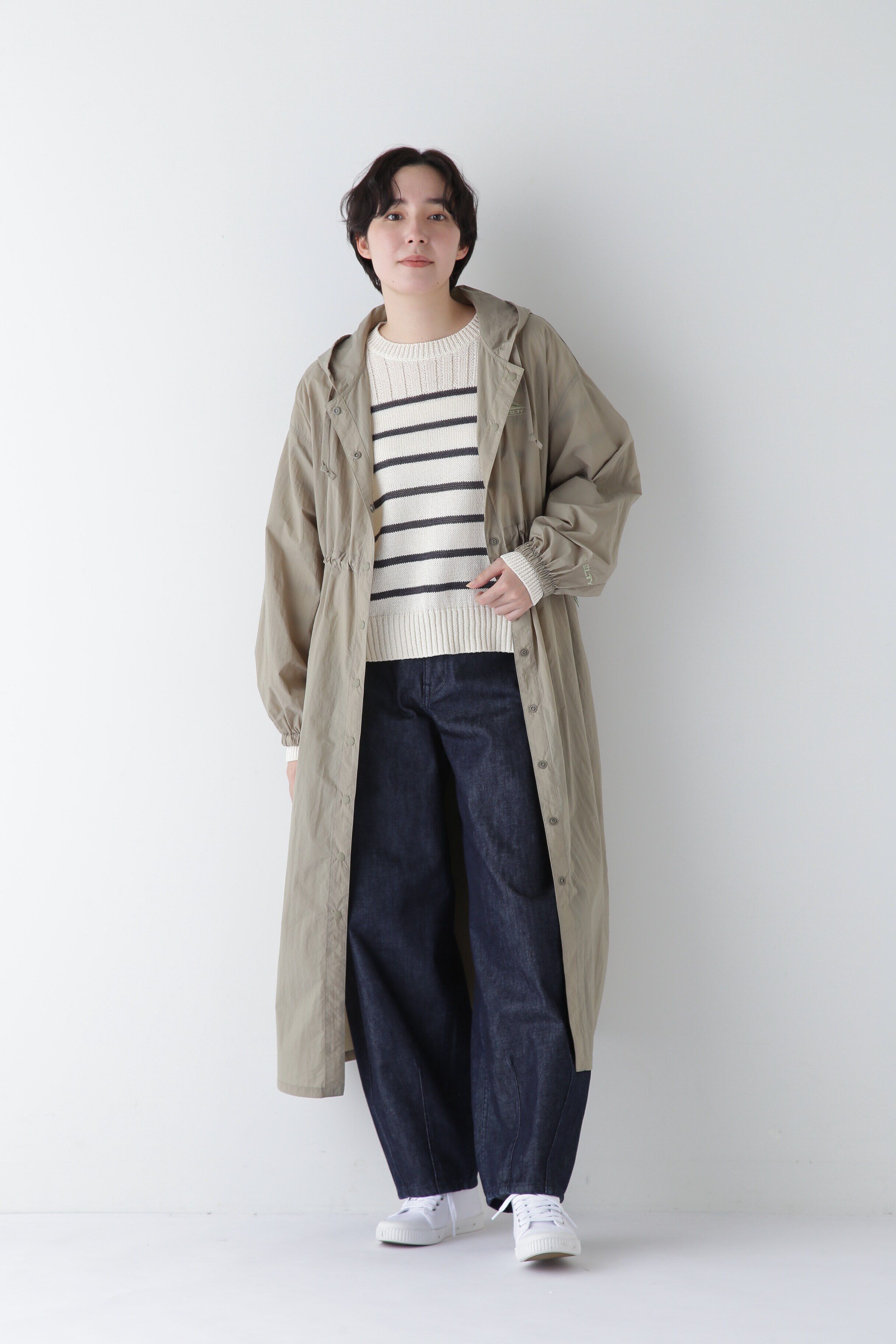  「◆【ウォッシャブル】ギマコットン編地コンビプルオーバー」|ニット・セーター|