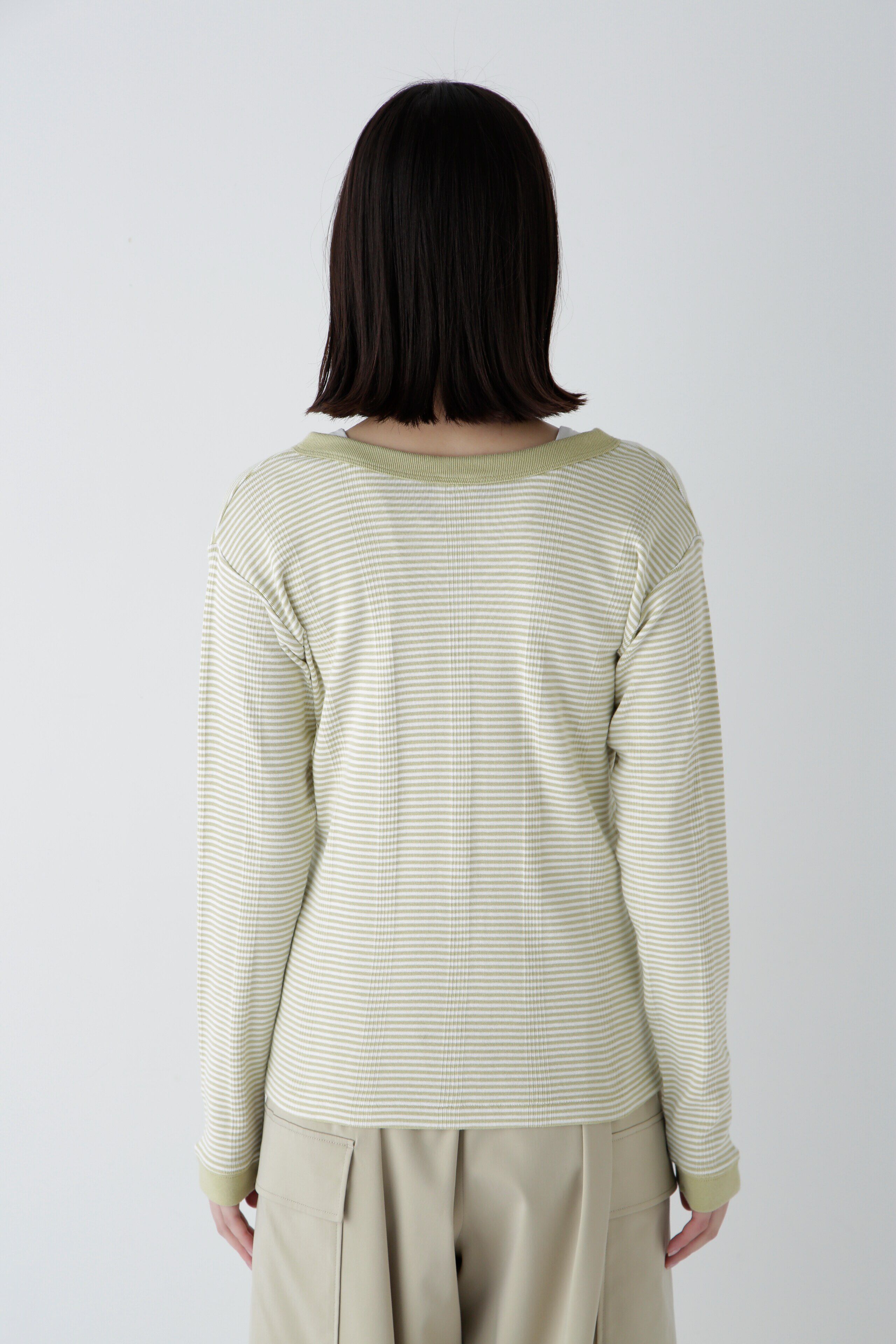  「◆パネルリブＶネックカーディガン」|Tシャツ・カットソー|