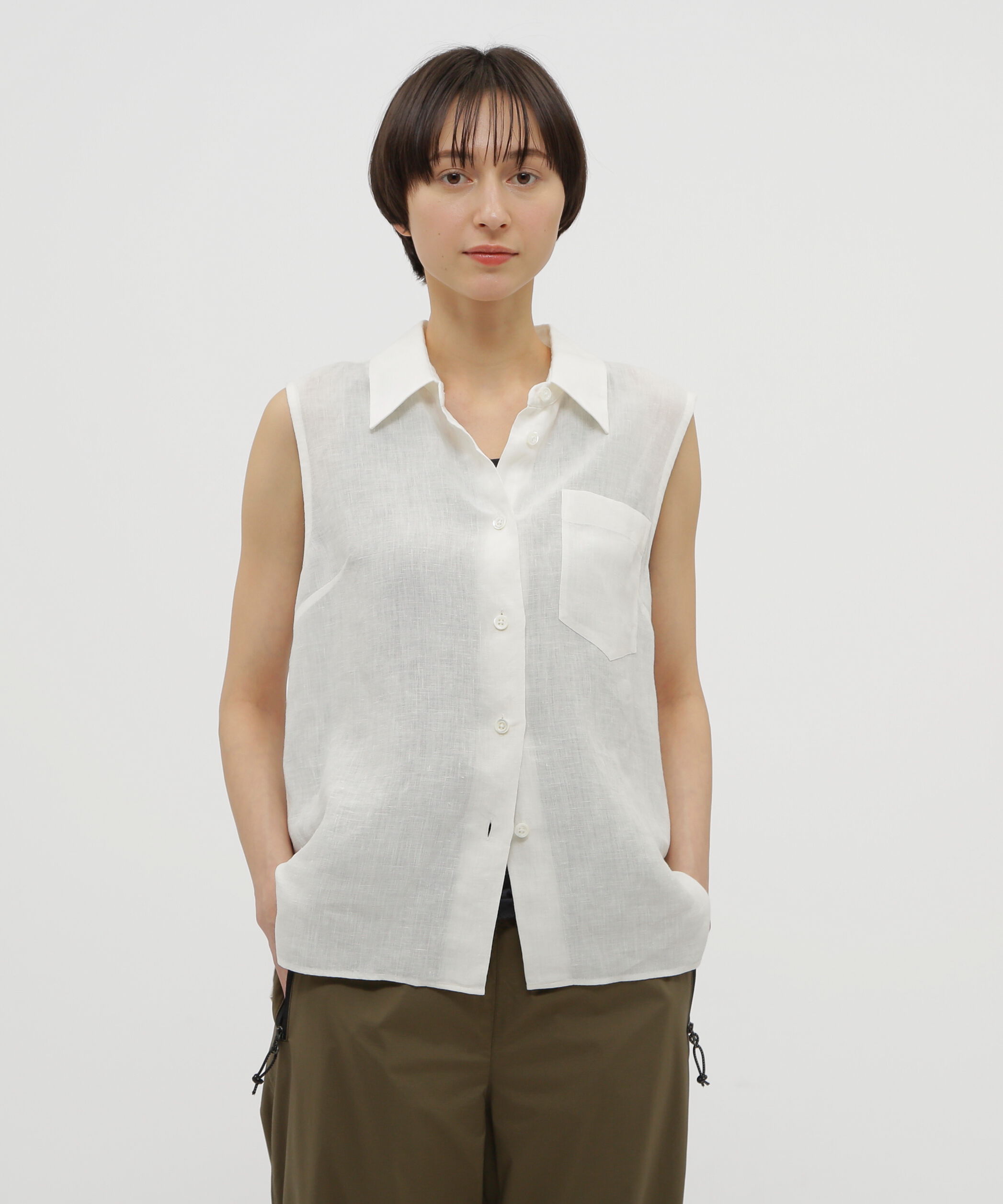  「LINEN CHAMBRAY SHIRT」|シャツ・ブラウス|WHITE