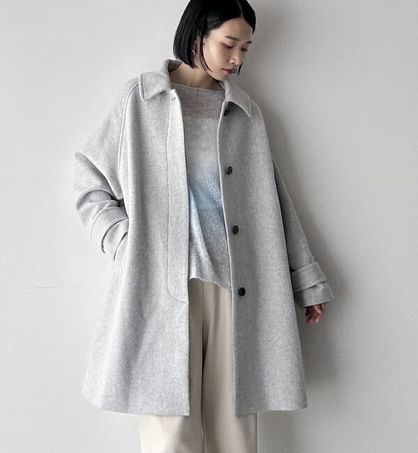 Doux archives「ステンカラーミドルコート」|ダッフルコート|GRAY