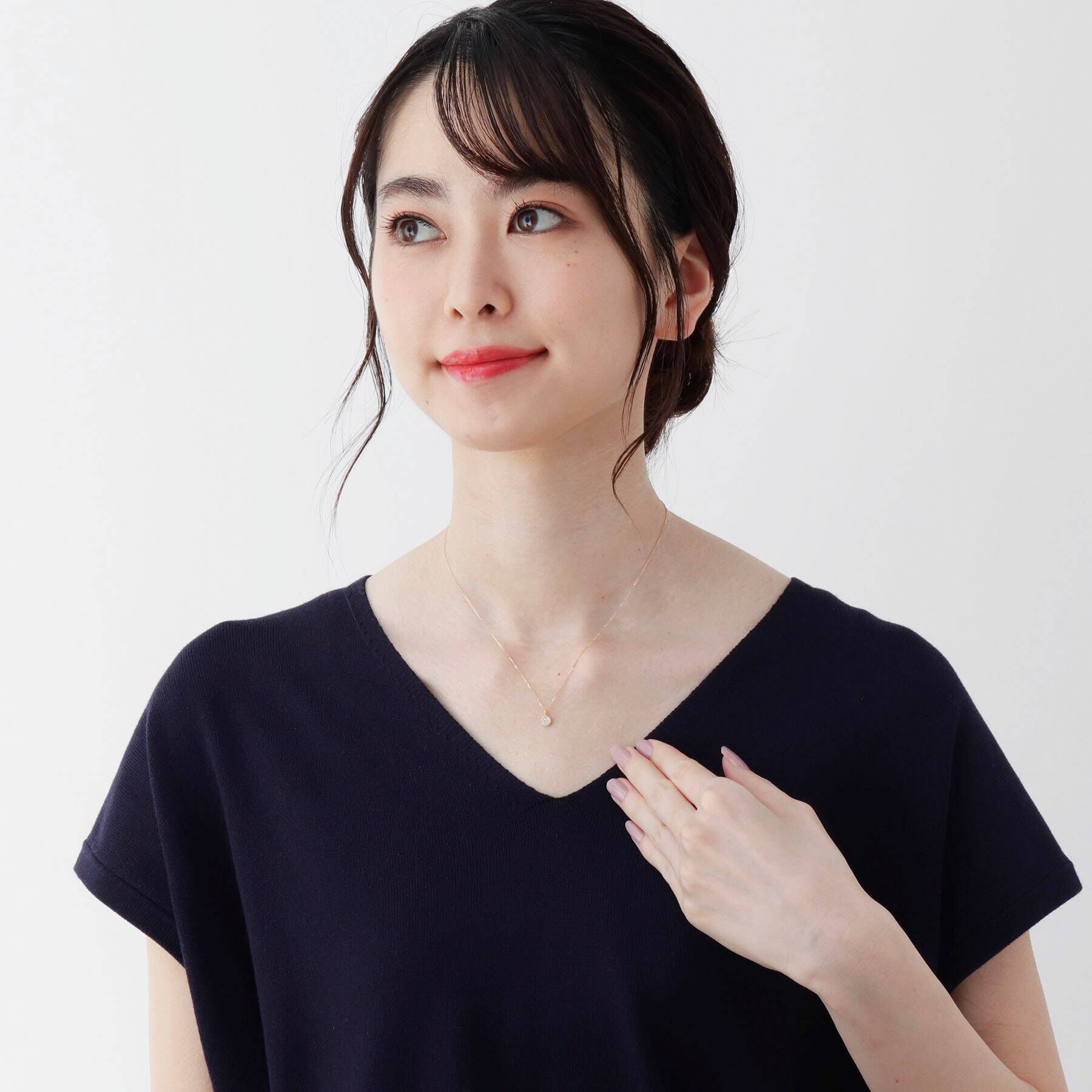 COCOSHNIK「K18ダイヤモンド ランダムパヴェ ラウンドネックレス」|ネックレス|