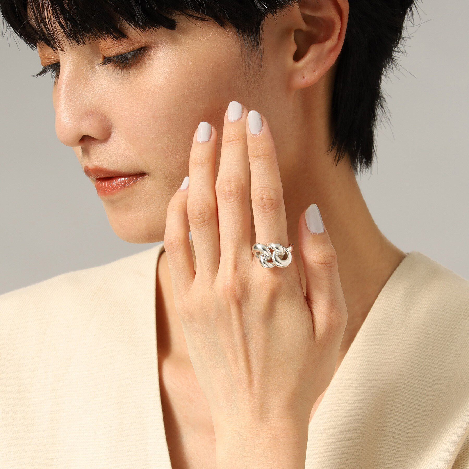 COCOSHNIK ONKITSCH「シルバー ニッティングモチーフ リング」|リング|