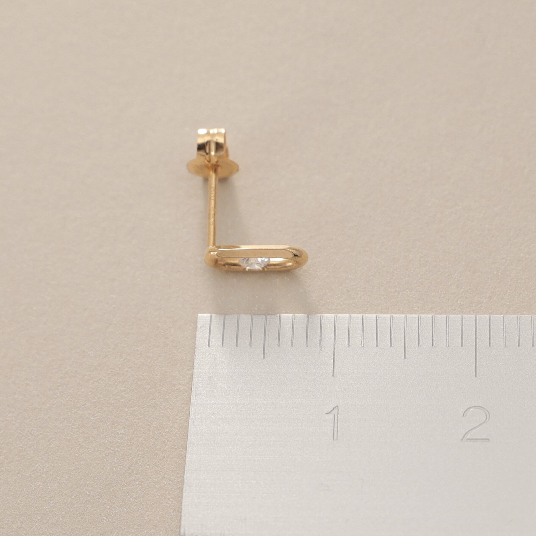 COCOSHNIK「K18ダイヤモンド ロングカットアズキチェーン スタッドピアス」|ピアス|