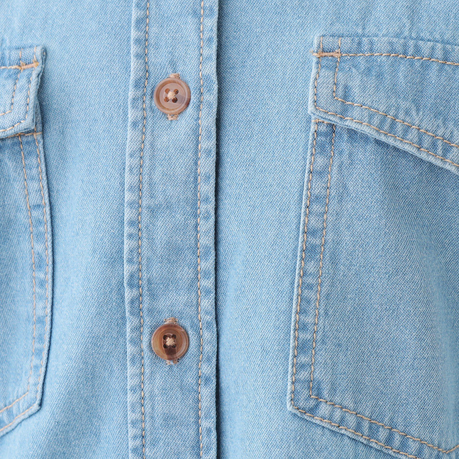 SHOO･LA･RUE「【洗える/S-LL】大人のこなれコーデに やわらかデニムシャツ」|シャツ・ブラウス|