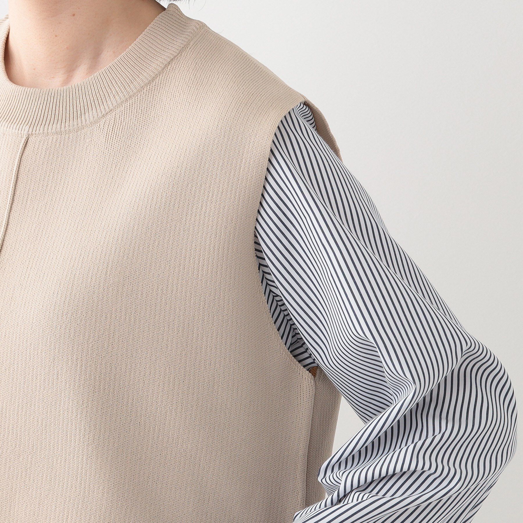 SHOO･LA･RUE「【S-LL/2点セット】着回し自在 ニットベスト＋フレアブラウス」|その他|