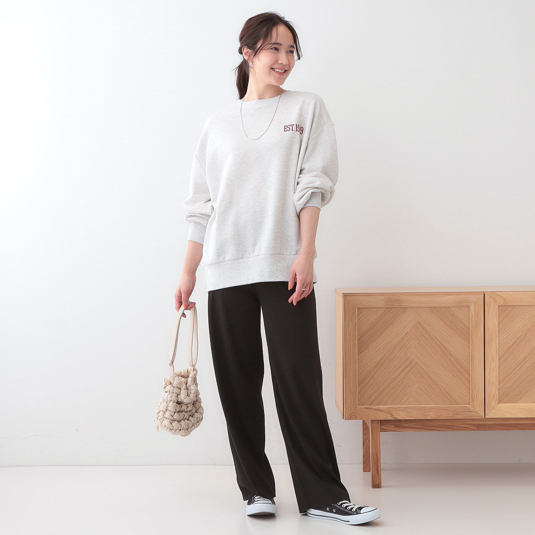 SHOO･LA･RUE「【洗える/S-LL】やわらか楽ちん カットリブパンツ」|その他|