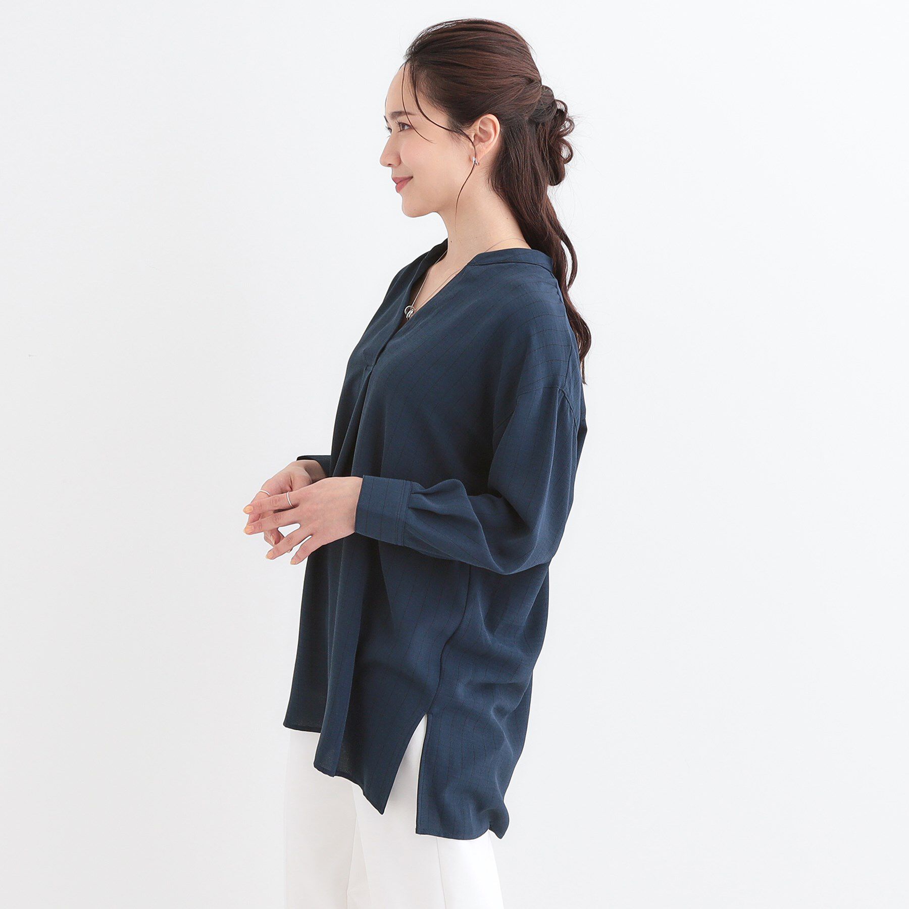 SHOO･LA･RUE「【洗える/S-LL】さらさらタッチが心地よい ゆったりチュニック」|チュニック|