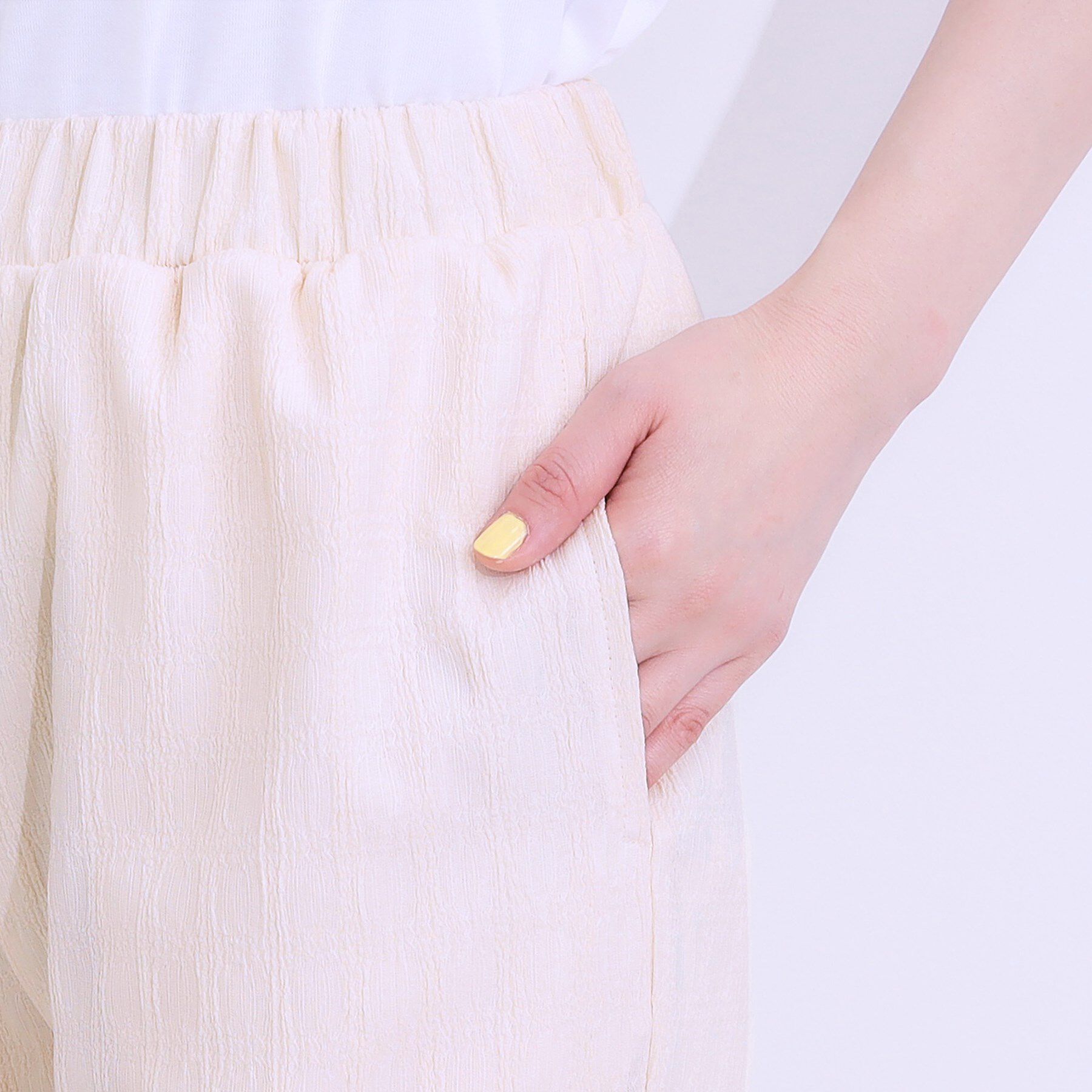 SHOO･LA･RUE「【洗える/S-LL】ウエストゴムで楽ちん ジャカード柄イージーパンツ」|その他|