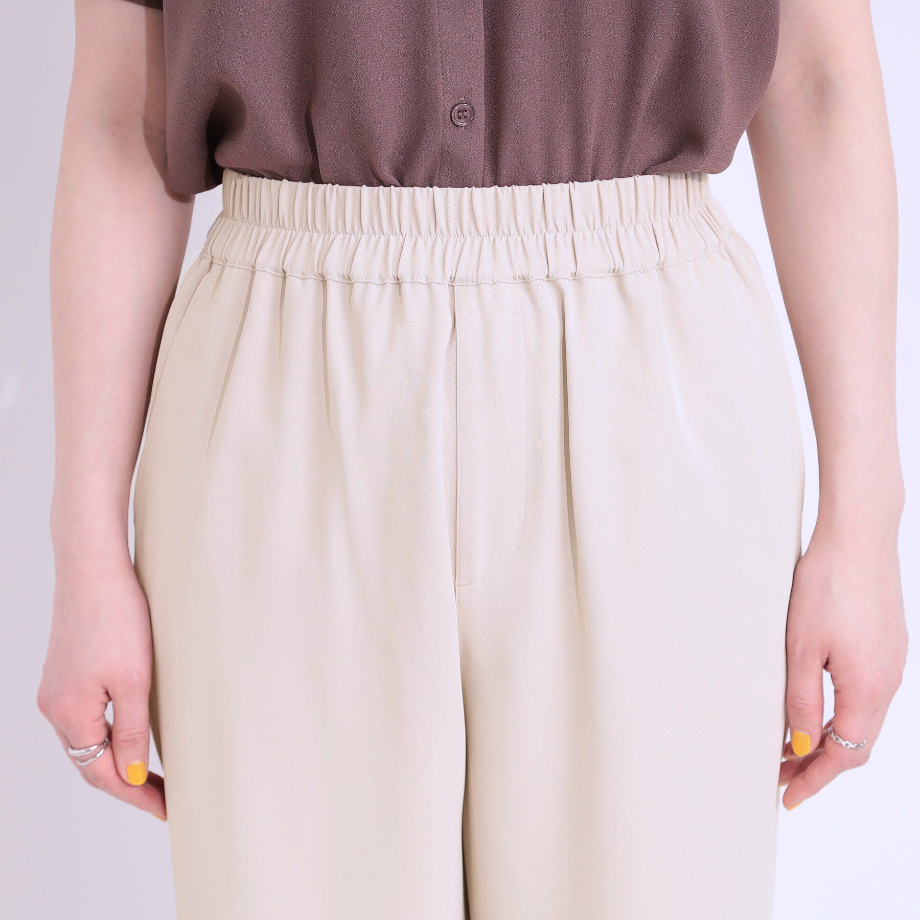 SHOO･LA･RUE「【洗える/ひんやり/UV/SS-3L】さらさらぷるんワイドパンツ」|その他|