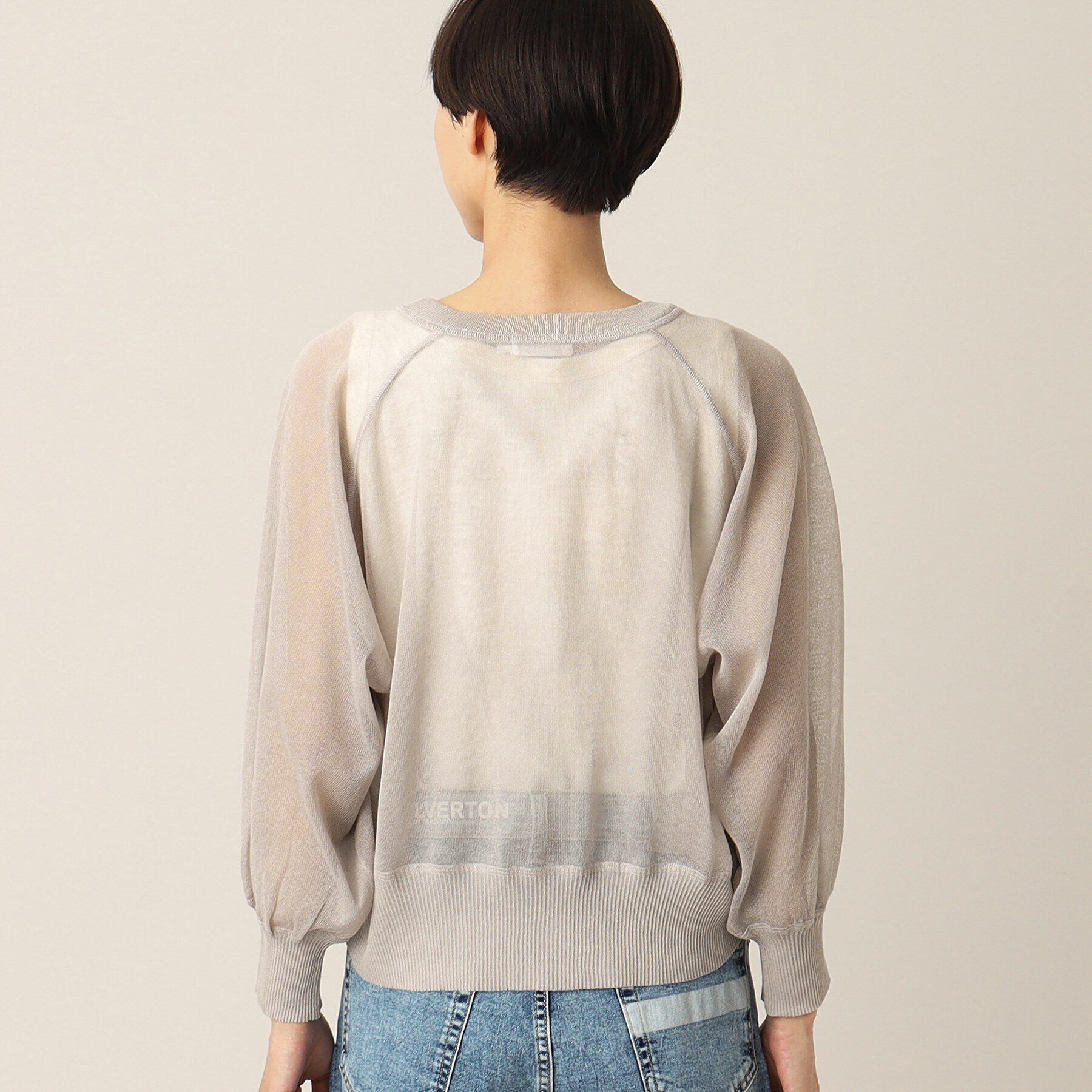 Dessin「【洗える】シースルースリットネックカーディガン」|カーディガン|