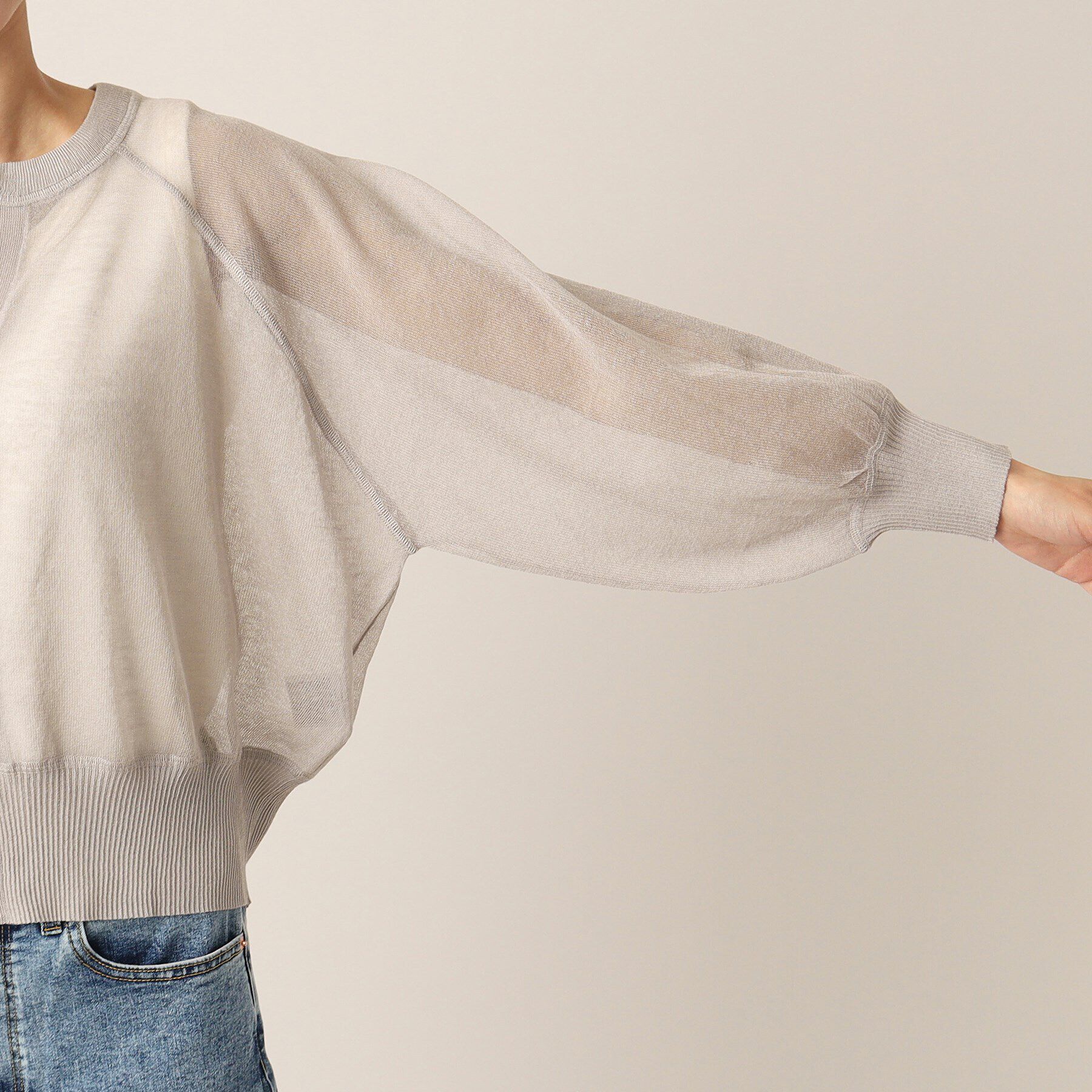 Dessin「【洗える】シースルースリットネックカーディガン」|カーディガン|