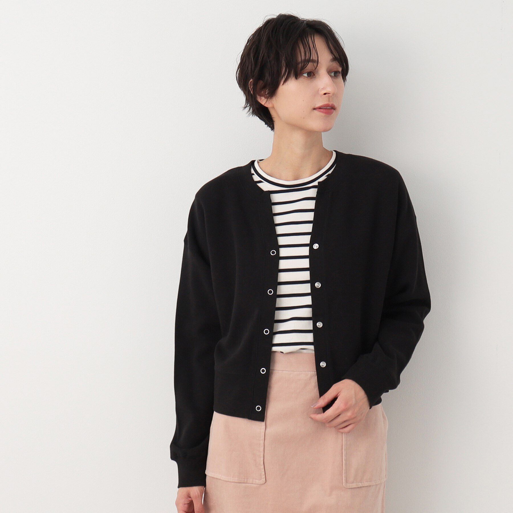 Dessin「【洗える】キーネックカットソーカーディガン」|カーディガン|