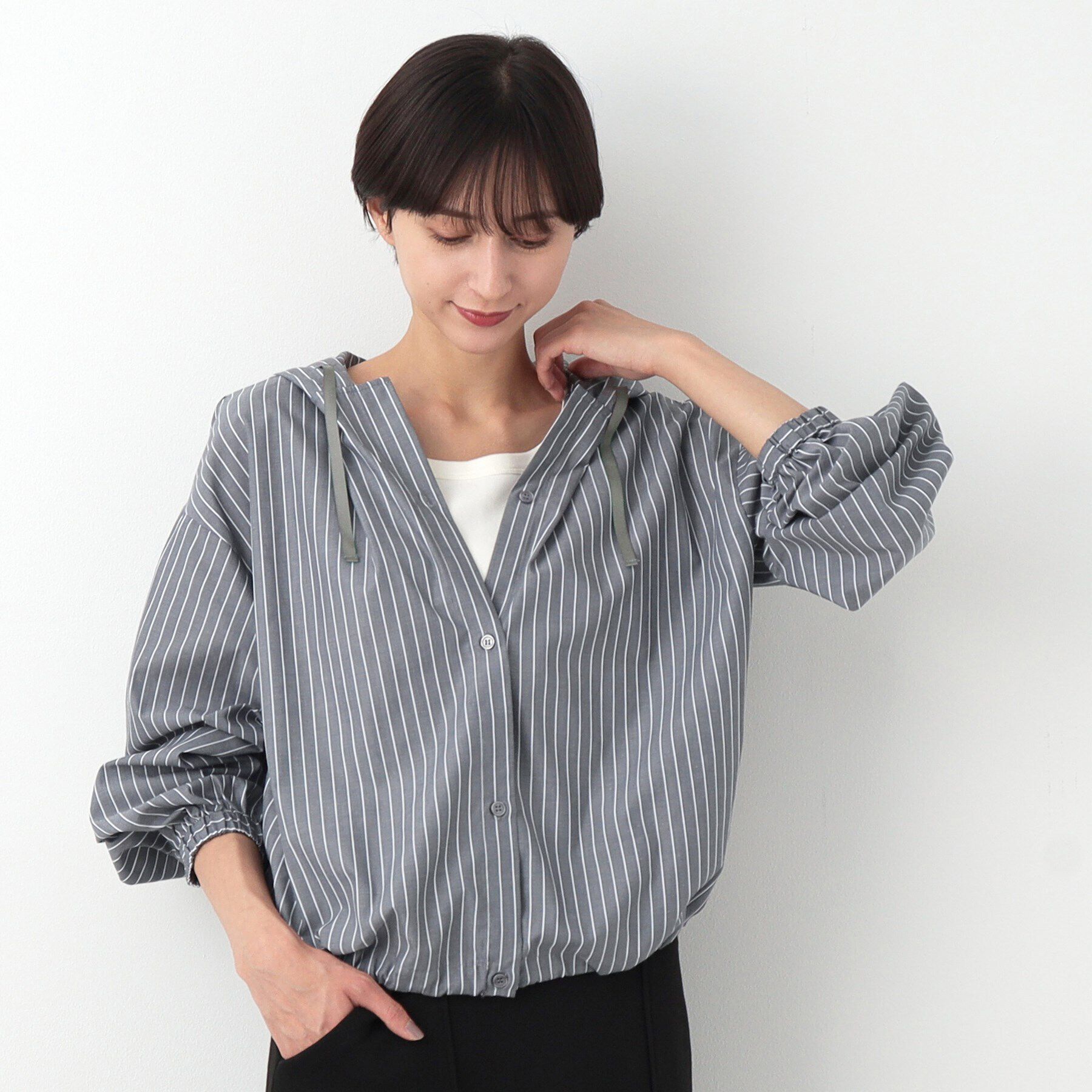 Dessin「【洗える】フーデットブラウス」|シャツ・ブラウス|