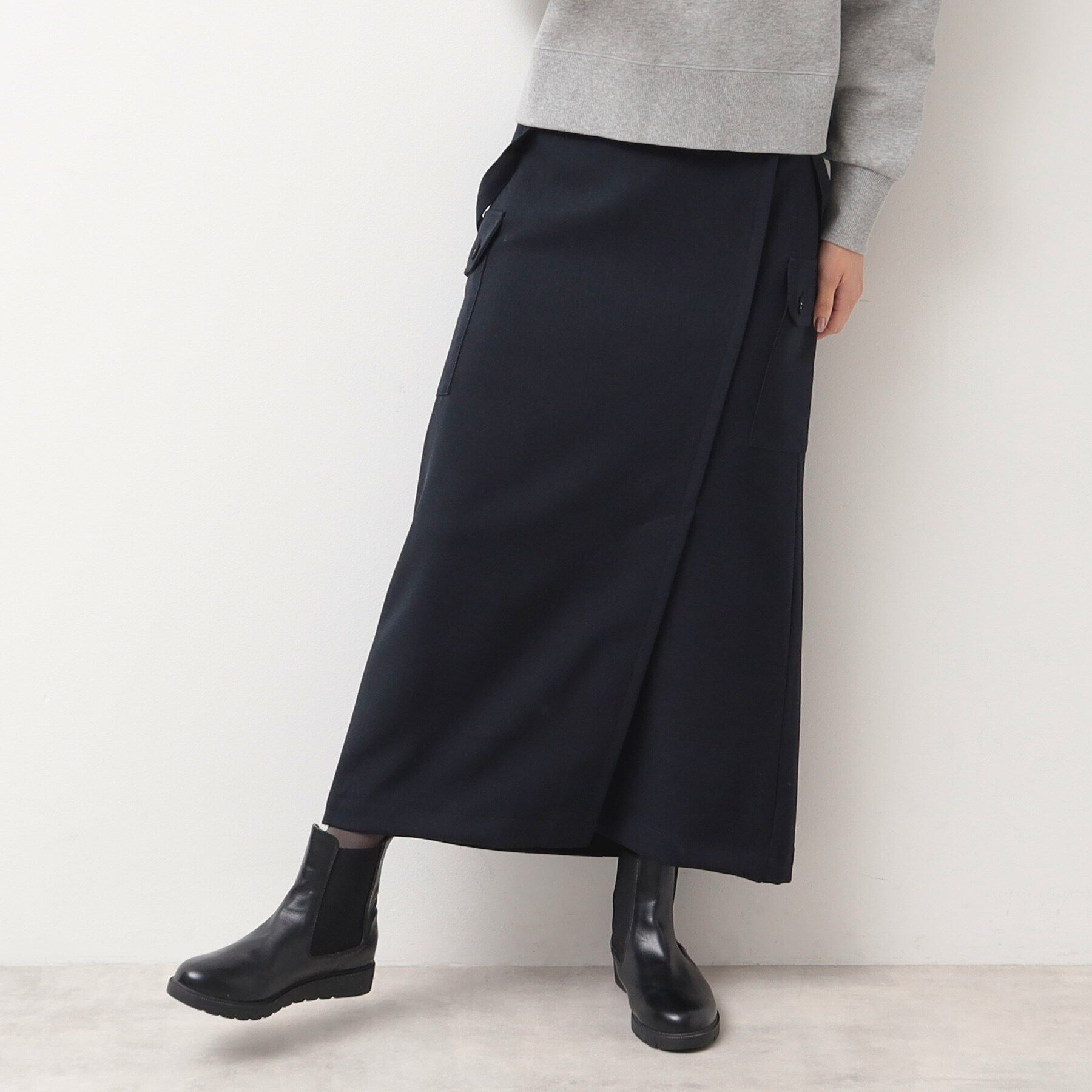 Dessin「【洗える・2WAY】サスペンダー付きフラップポケットスカート（XS～L）」|スカート|