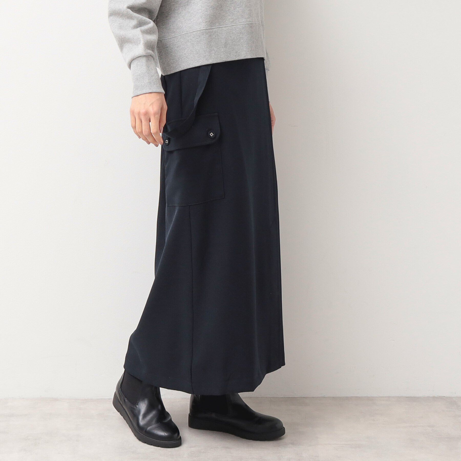 Dessin「【洗える・2WAY】サスペンダー付きフラップポケットスカート（XS～L）」|スカート|