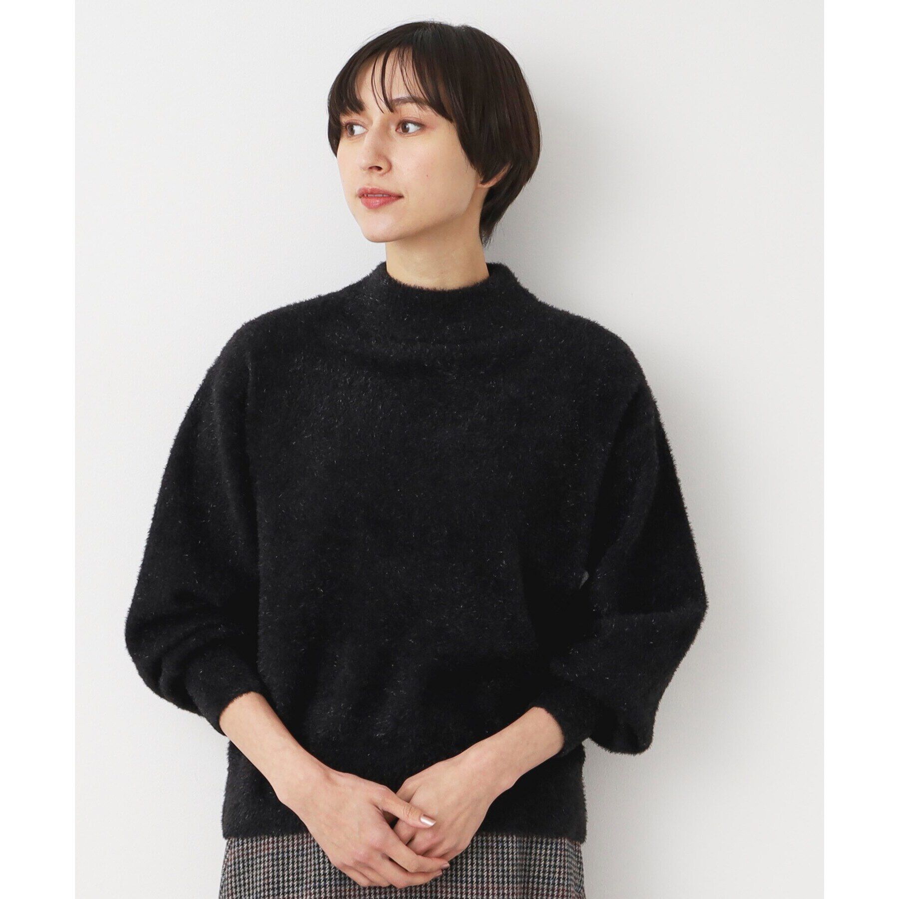 Dessin「【洗える】ハイネックラメフェザーニット（XS～L）」|ニット・セーター|