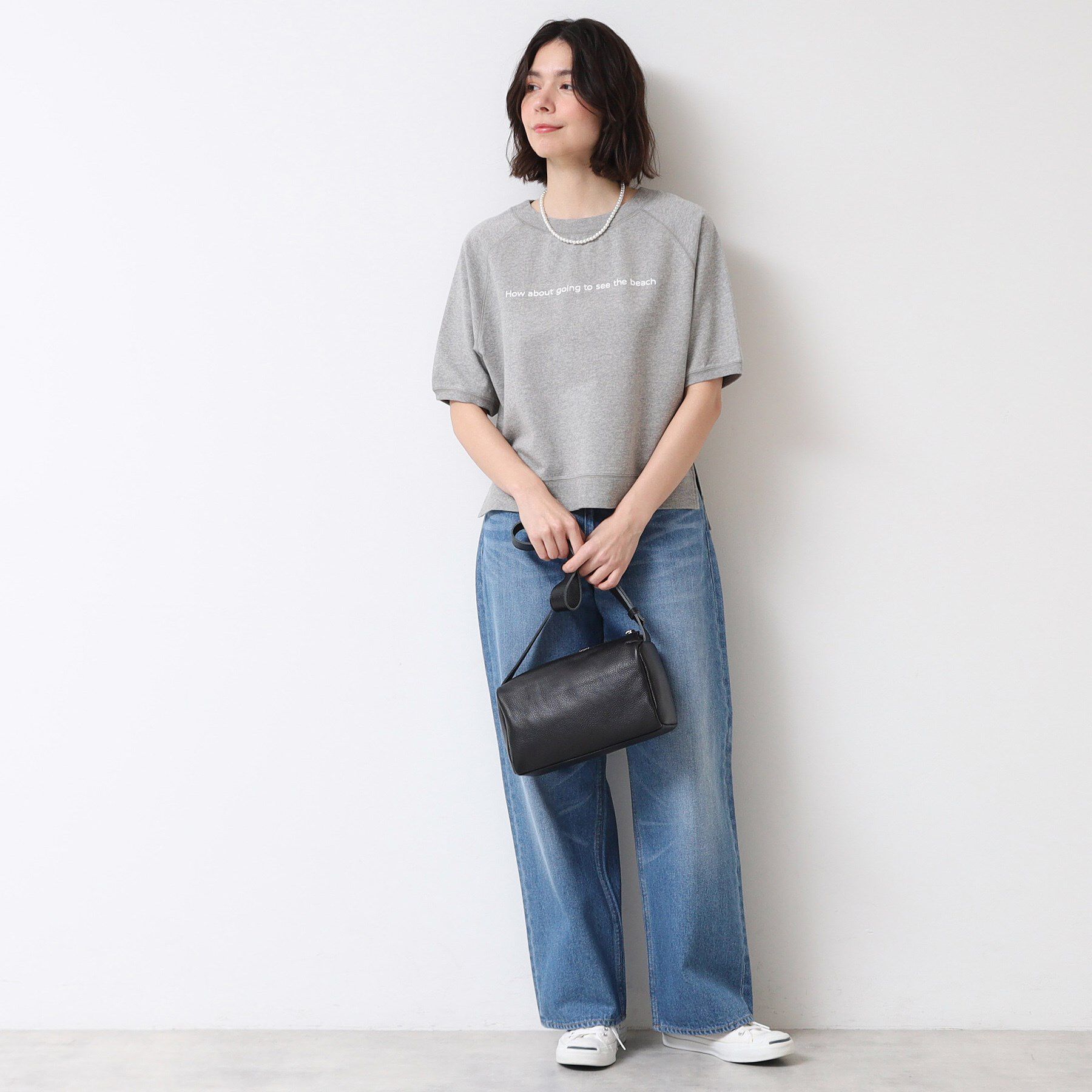 Dessin「【洗える】クロップド丈ロゴ半袖カットソー（S～L）」|Tシャツ・カットソー|