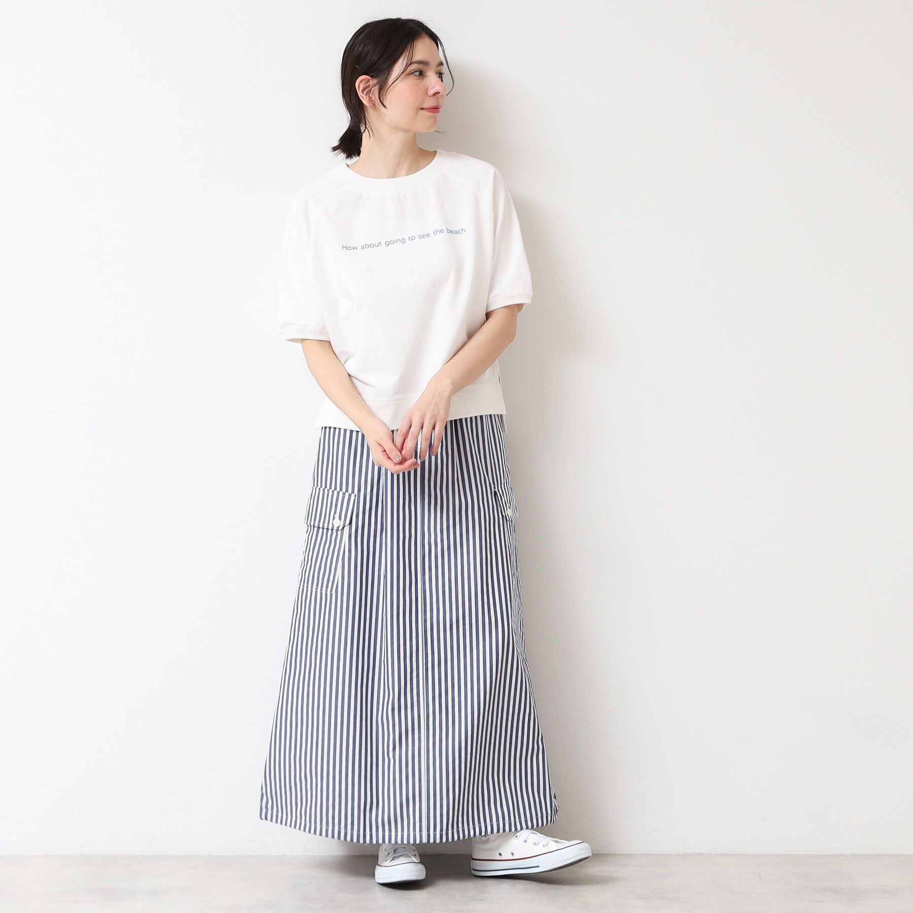 Dessin「【洗える】クロップド丈ロゴ半袖カットソー（S～L）」|Tシャツ・カットソー|